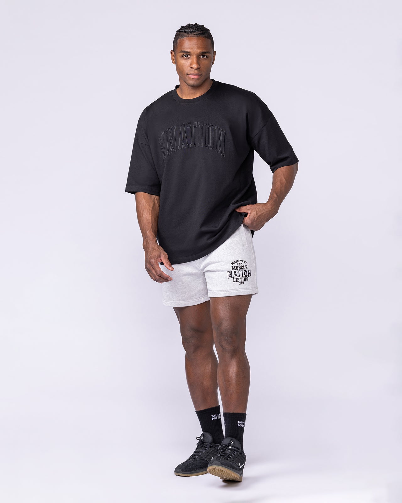 Archives Sweat 5" Shorts - Snow Grey Marl-Shorts-S-112558SNGRYMR-S-MNAPPRL47259-6-Muscle Nation