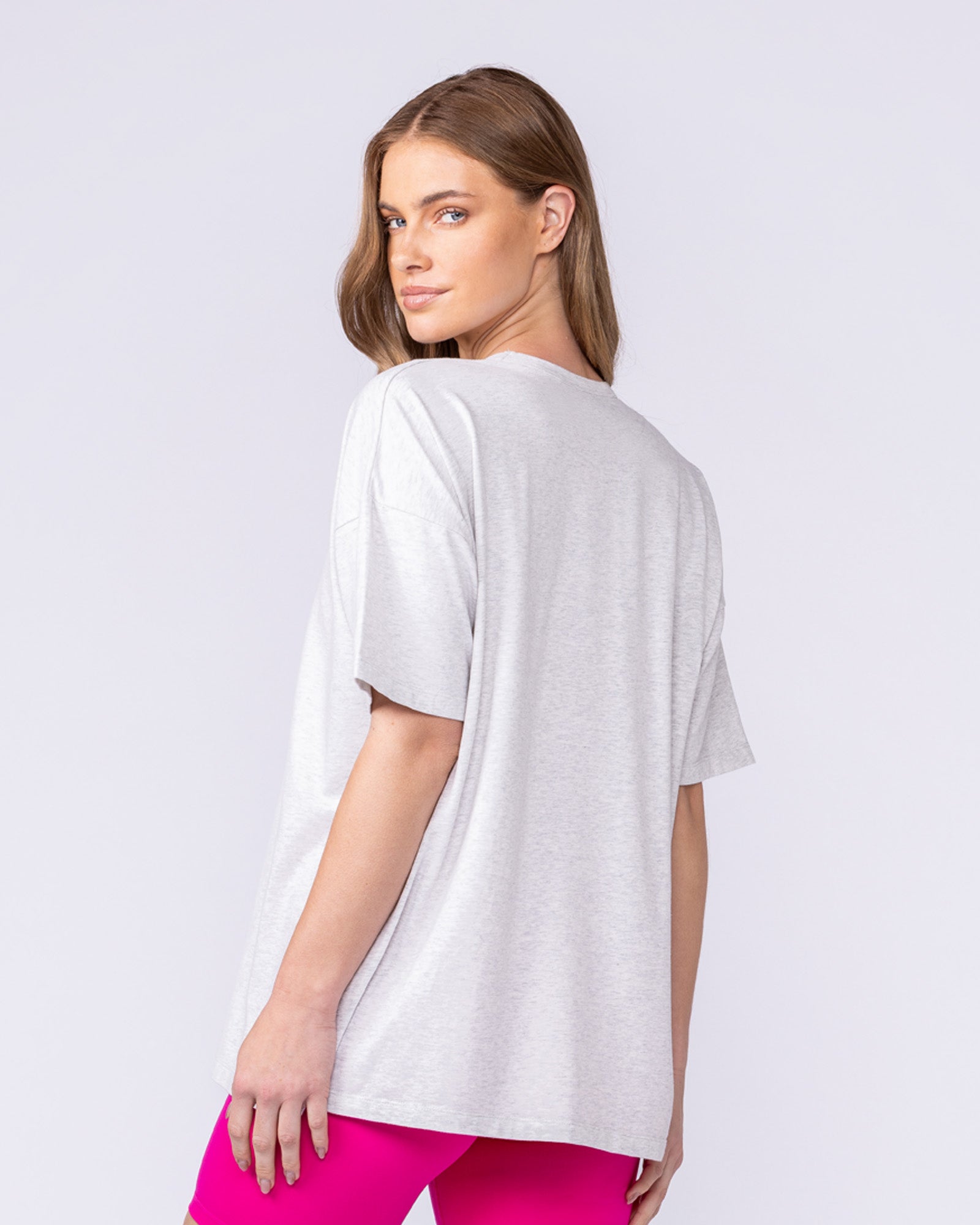 Athletic Club Oversized Tee - Snow Grey Marl-T-Shirts-XXS-1125175SNGRYMR-XXS-MNAPPRL45445-3-Muscle Nation