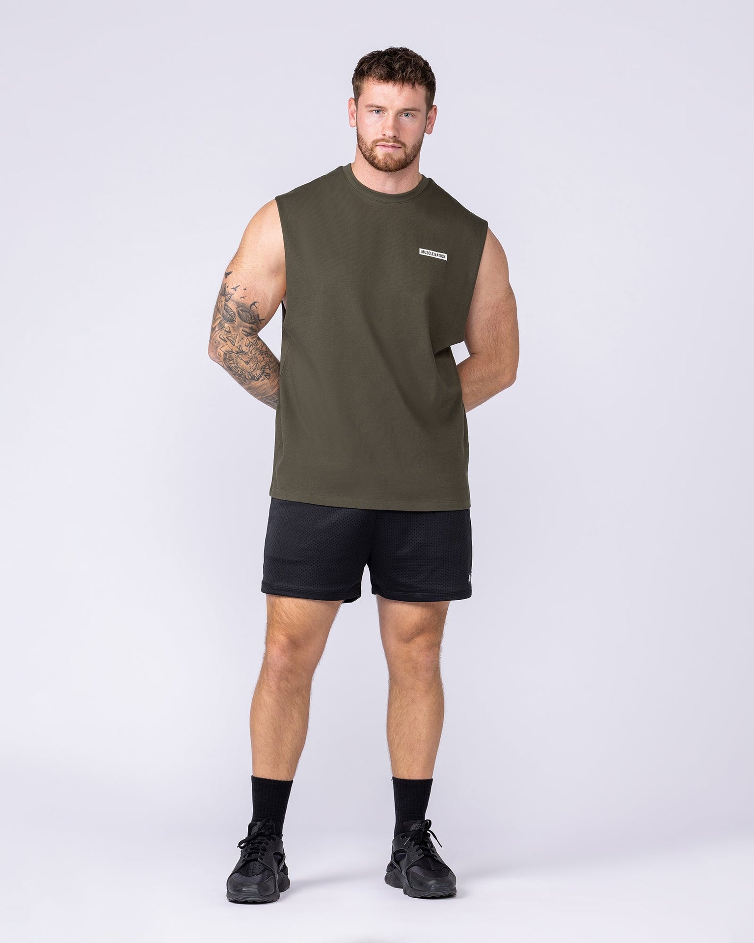 Athletic Division Muscle Tank - Dark Khaki-Singlets & Tanks-S-1125221DKHAKI-S-MNAPPRL47294-5-Muscle Nation