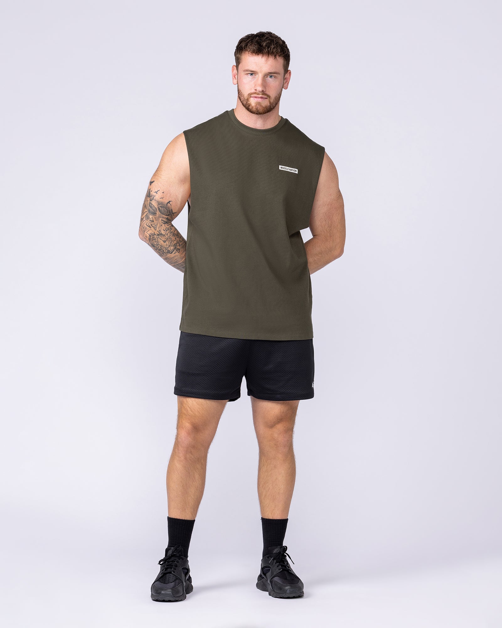 Athletic Division Muscle Tank - Dark Khaki-Singlets & Tanks-S-1125221DKHAKI-S-MNAPPRL47294-5-Muscle Nation