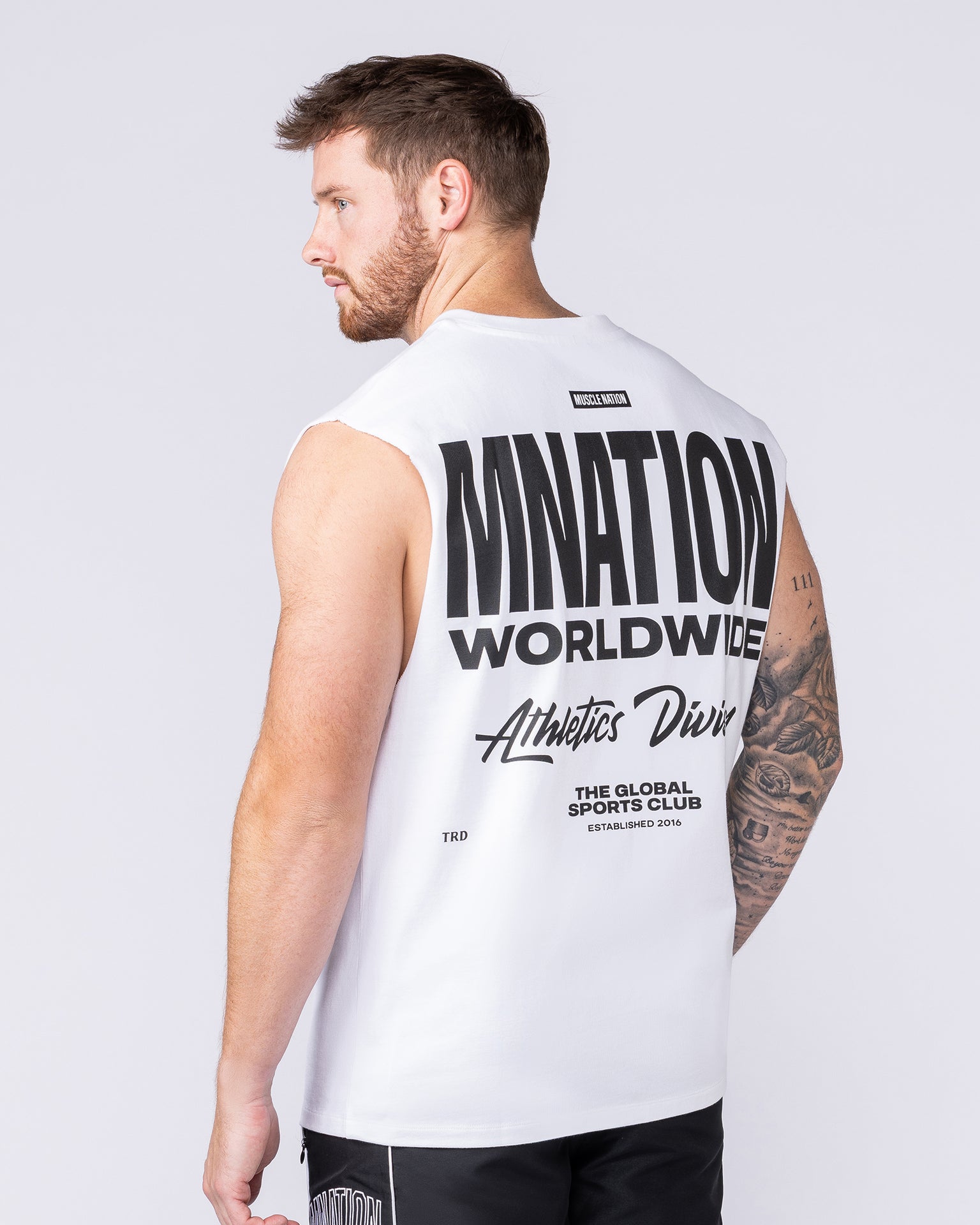 Athletic Division Muscle Tank - White-Singlets & Tanks-S-1125221WHT-S-MNAPPRL47287-5-Muscle Nation