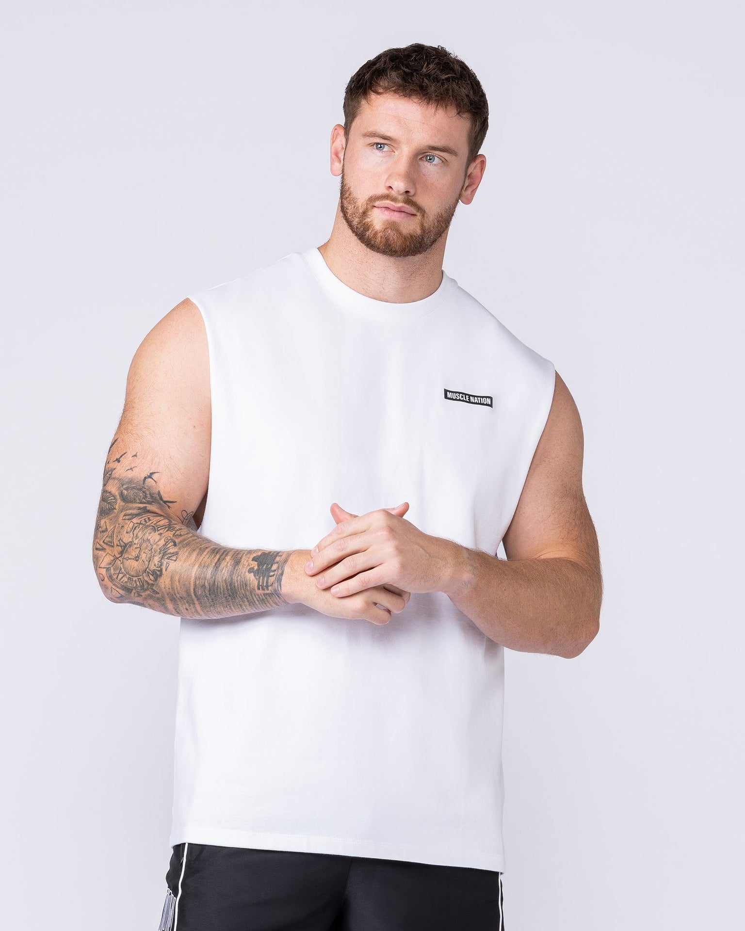 Athletic Division Muscle Tank - White-Singlets & Tanks-S-1125221WHT-S-MNAPPRL47287-3-Muscle Nation