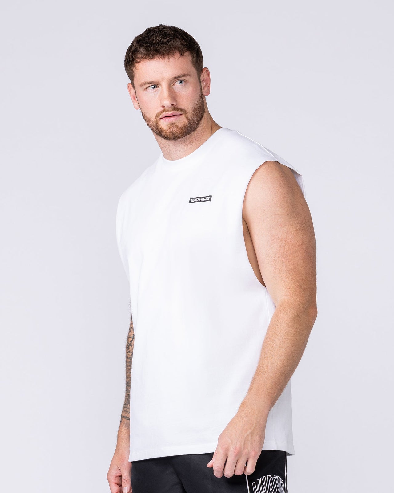 Athletic Division Muscle Tank - White-Singlets & Tanks-S-1125221WHT-S-MNAPPRL47287-4-Muscle Nation
