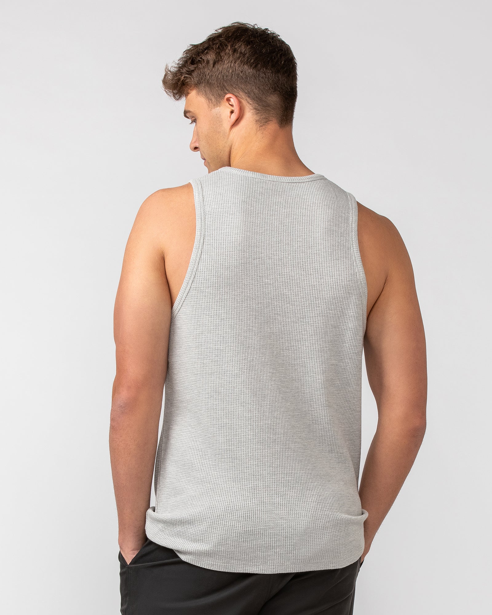 Waffle Tank - Grey Marl