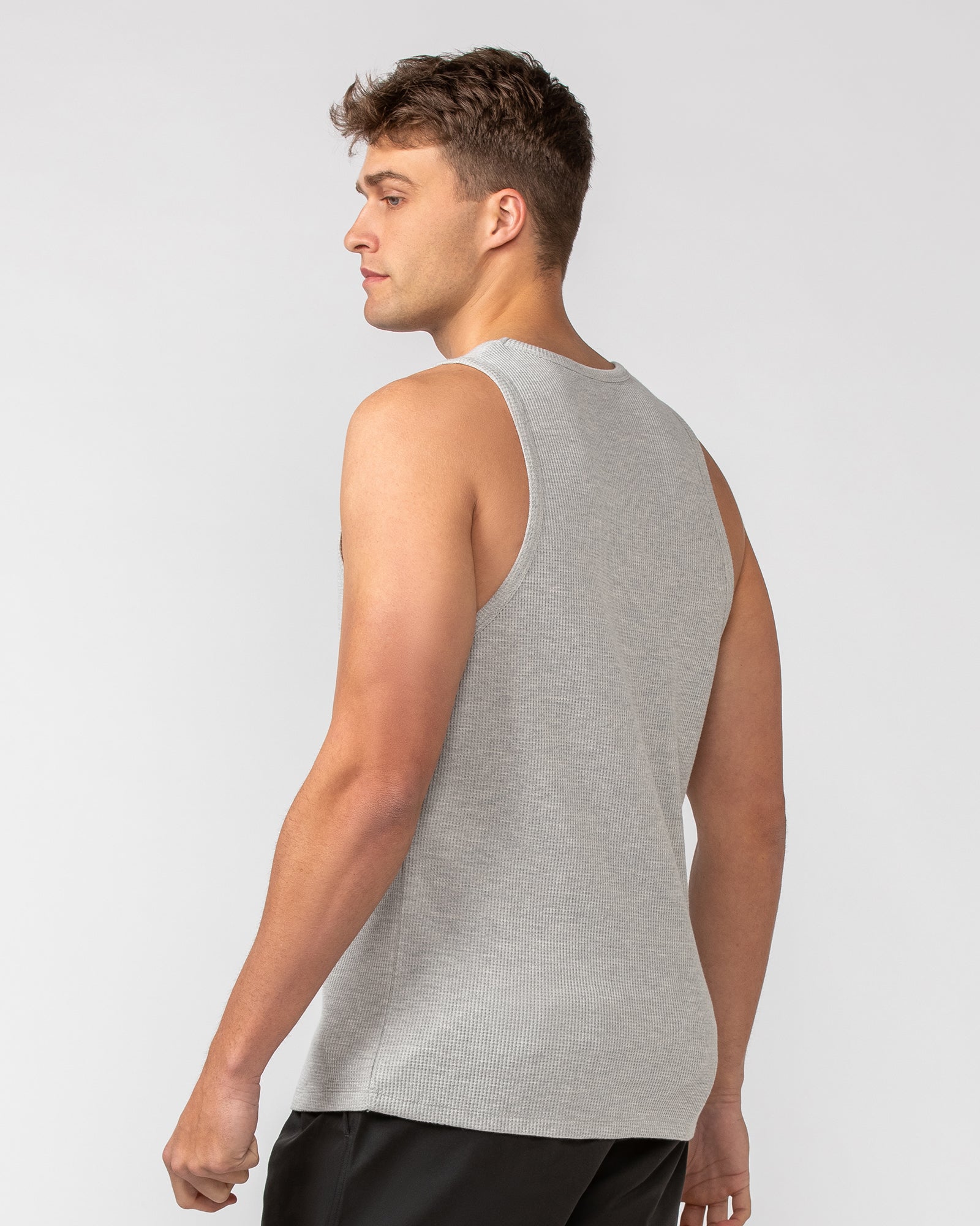 Waffle Tank - Grey Marl