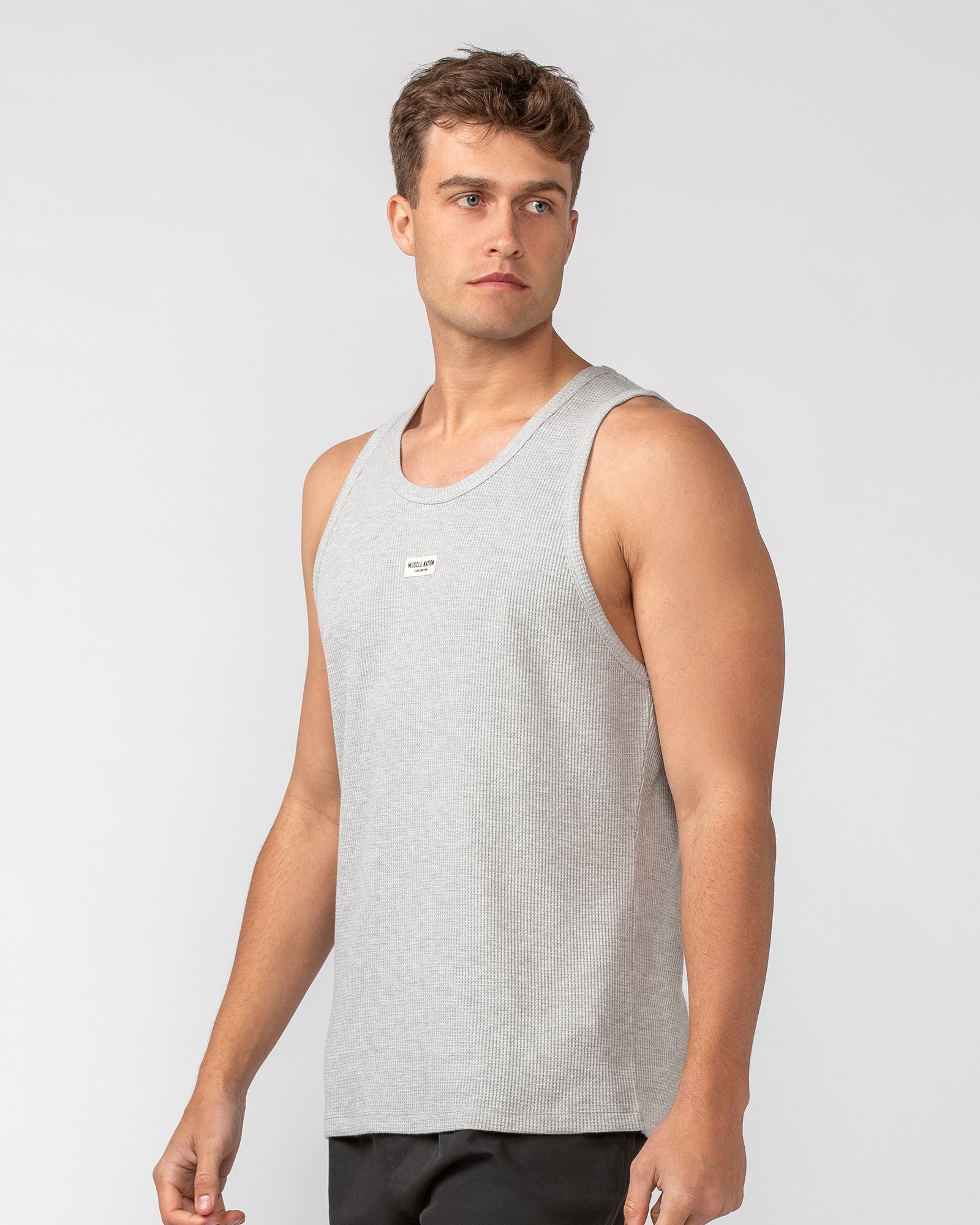 Waffle Tank - Grey Marl