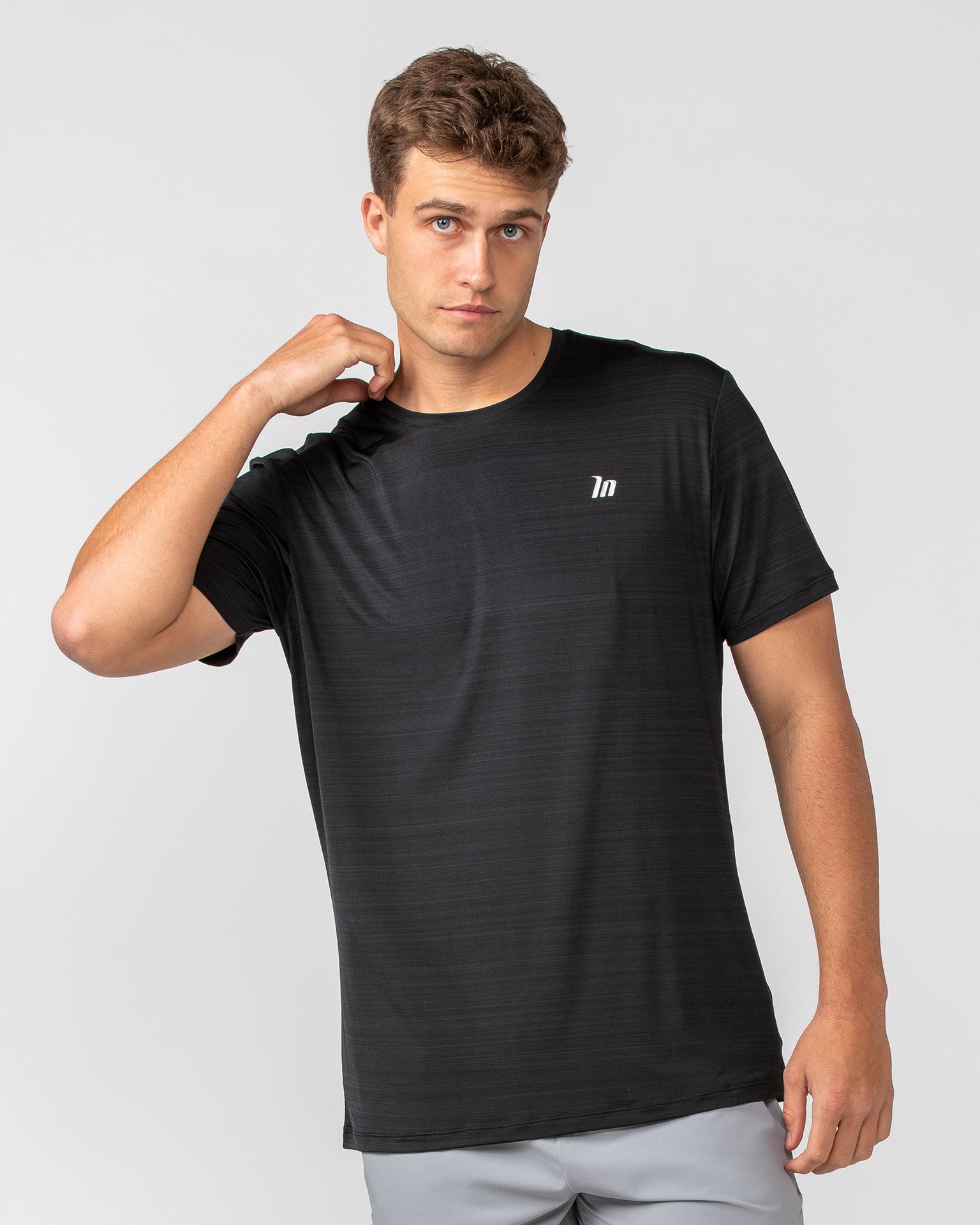 MN Active Running Tee - Black-Tops-S-082439BLK-S-MNAPPRL32600-2-Muscle Nation