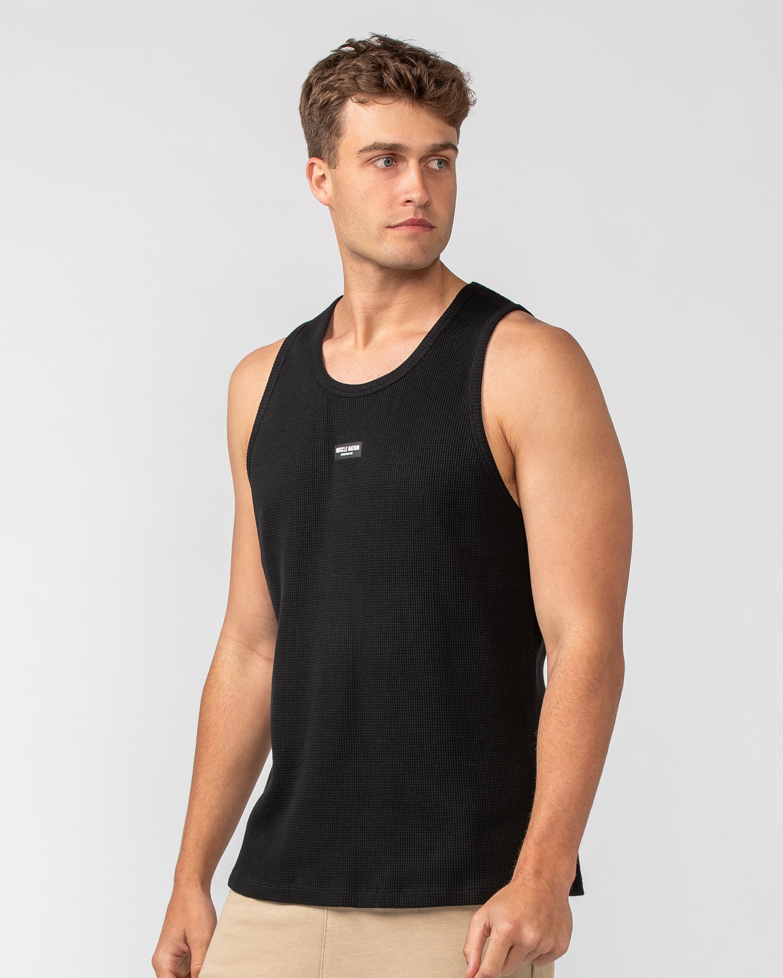 Waffle Tank - Black