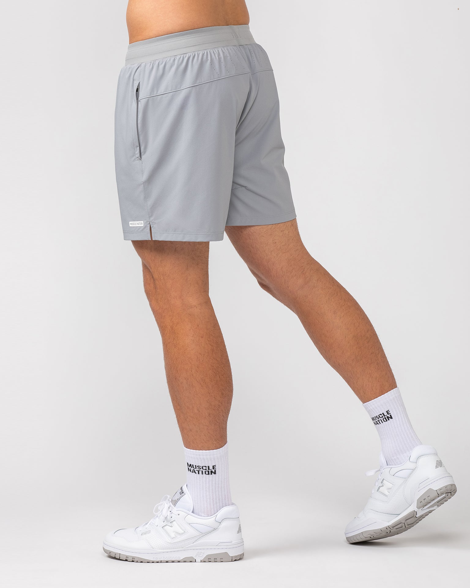 On Repeat Training 5" Shorts - Jet Grey-Shorts-S-082410JETGRY-S-MNAPPRL32537-7-Muscle Nation