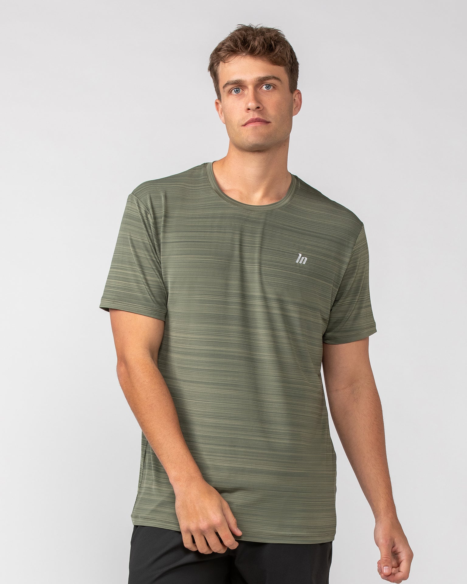 MN Active Running Tee - Dark Khaki-Tops-S-082439DKHAKI-S-MNAPPRL32607-1-Muscle Nation