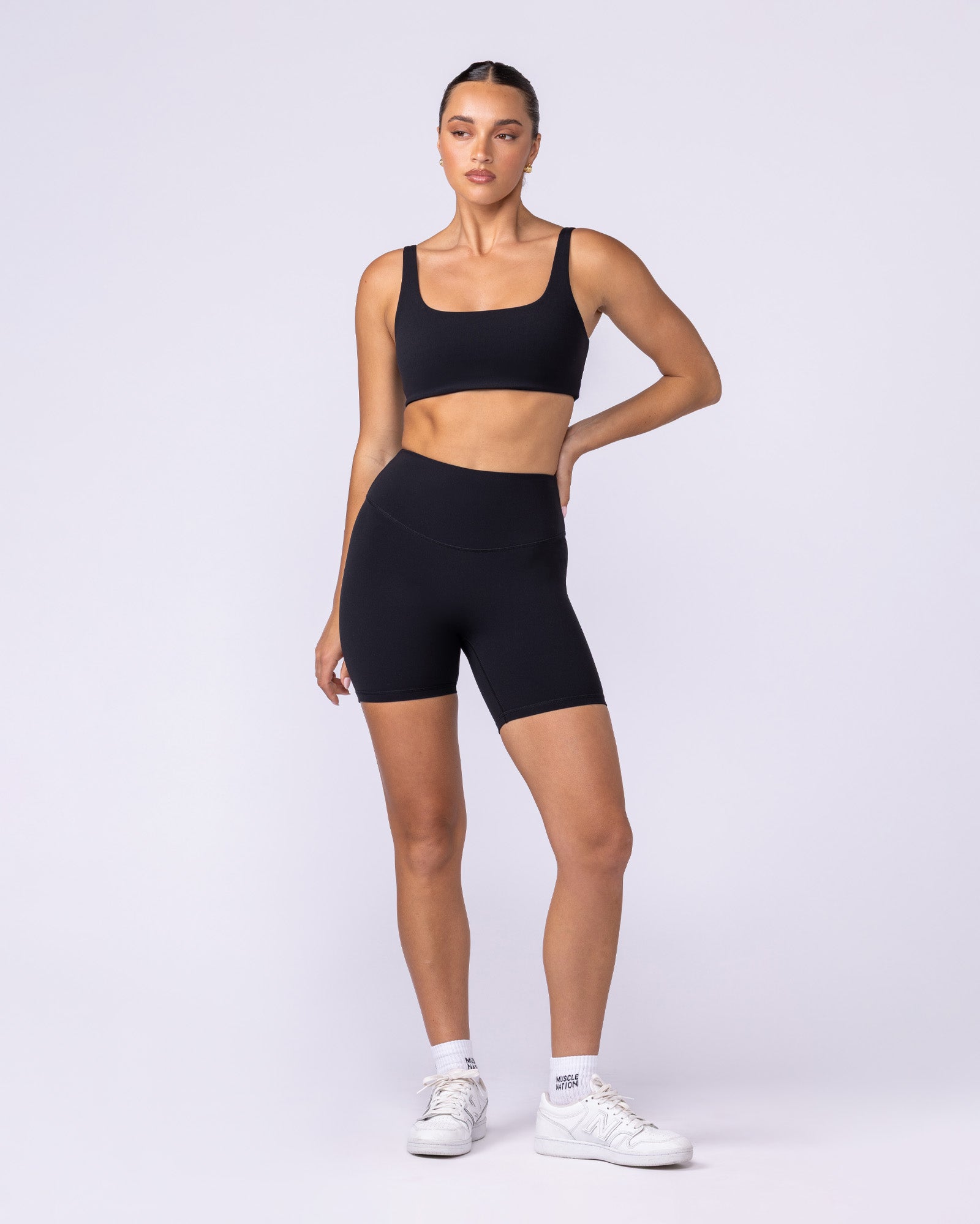 Aura Back Pocket Bike Shorts - Black-Shorts-XXS-1125120BLK-XXS-MNAPPRL45518-6-Muscle Nation