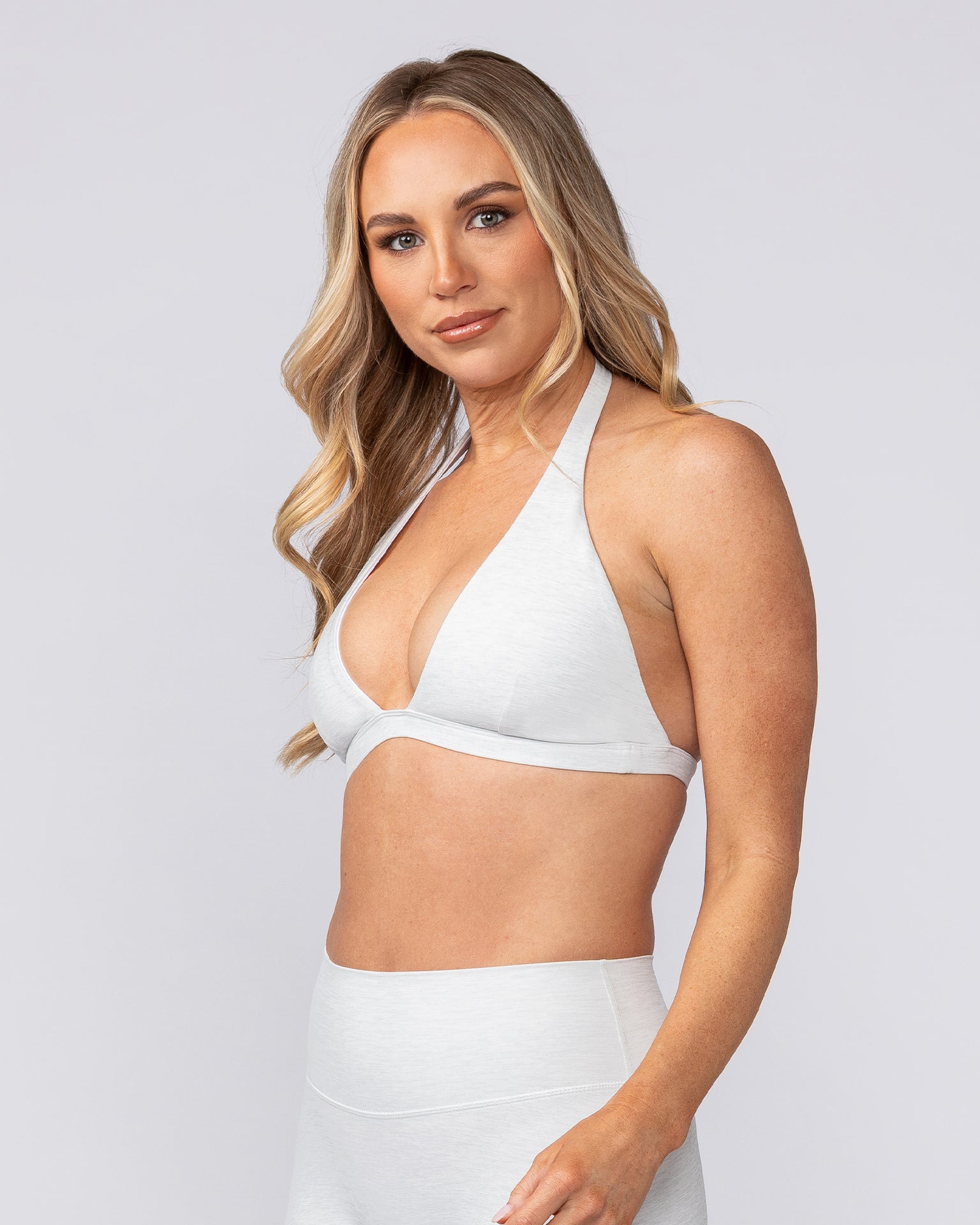 Aura Halter Bralette - White Grey Marl-Sports Bras-XXS-082503WHTGMRL-XXS-MNAPPRL43663-3-Muscle Nation