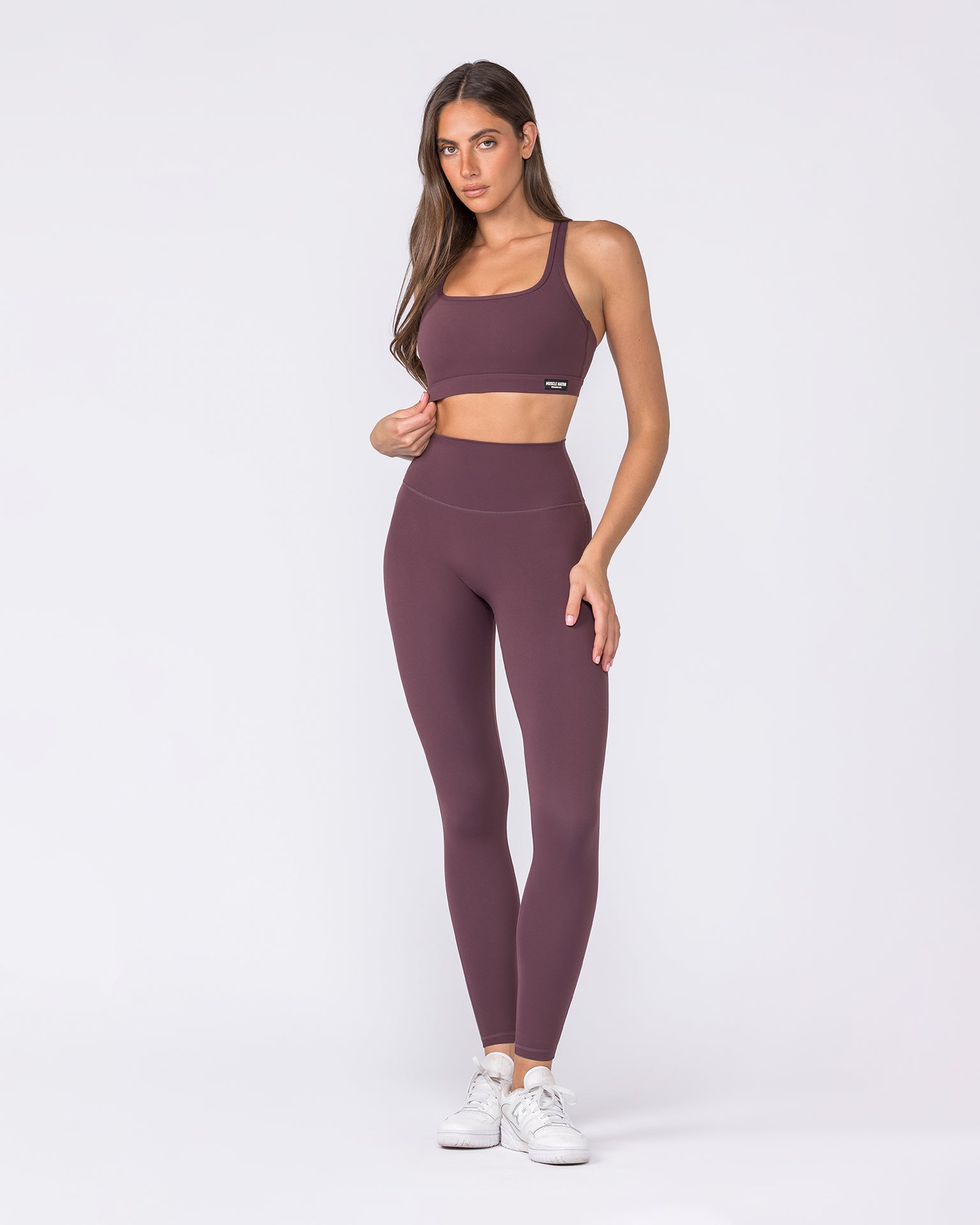 Aura Peachy High Invisible Scrunch Ankle Leggings - Dark Cherry-Leggings-XXS-032606DKCHRY-XXS-MNAPPRL48897-5-Muscle Nation