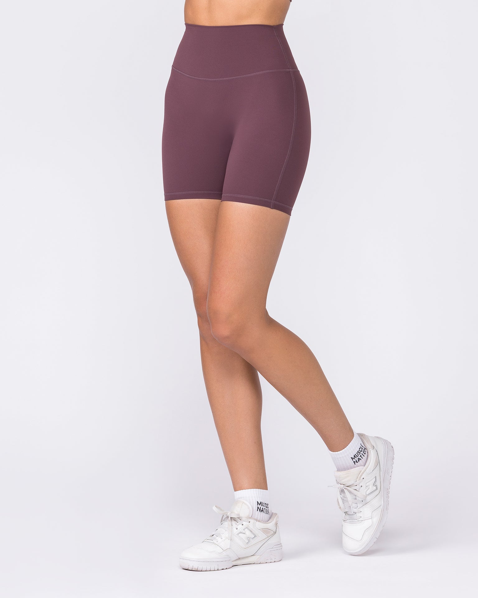 Aura Peachy High Invisible Scrunch Bike Shorts - Dark Cherry-Shorts-XXS-032604DKCHRY-XXS-MNAPPRL48933-1-Muscle Nation