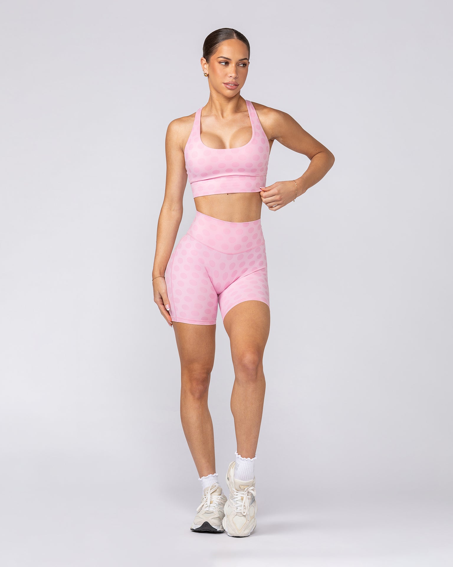 Aura Peachy Invisible Scrunch Bike Shorts - Blossom Spot-Shorts-XXS-082506BLMSP-XXS-MNAPPRL43759-6-Muscle Nation