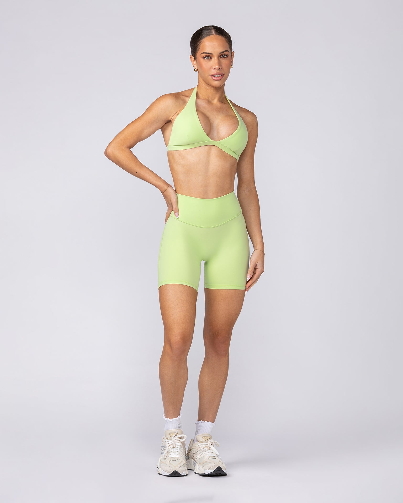 Aura Peachy Invisible Scrunch Bike Shorts - Cool Matcha-Shorts-XXS-082506CLM-XXS-MNAPPRL43750-7-Muscle Nation
