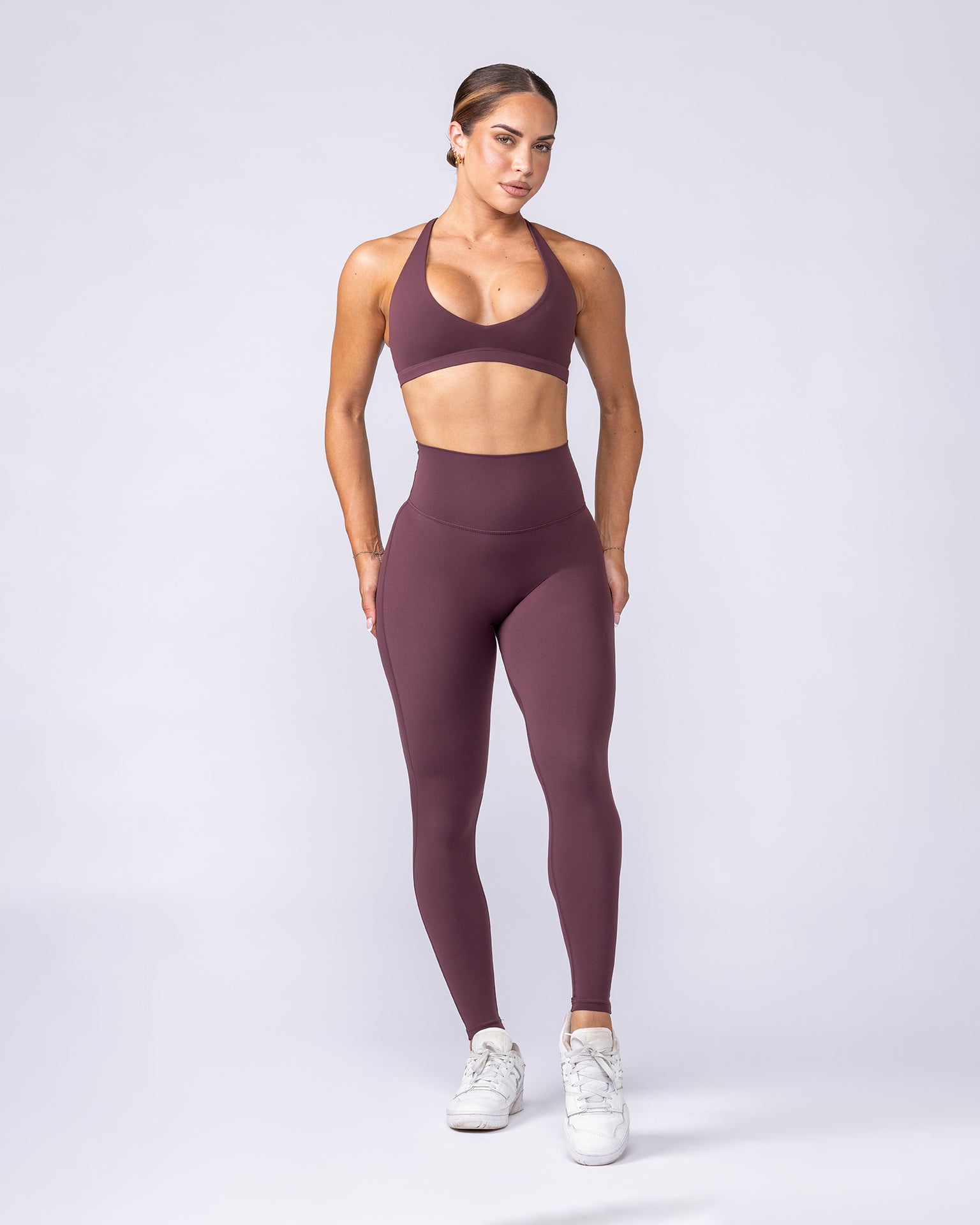 Aura Peachy High Invisible Scrunch Ankle Leggings - Dark Cherry