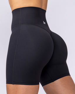 Aura Peachy High Invisible Scrunch Bike Shorts - Black