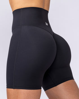 Aura Peachy High Invisible Scrunch Bike Shorts - Black