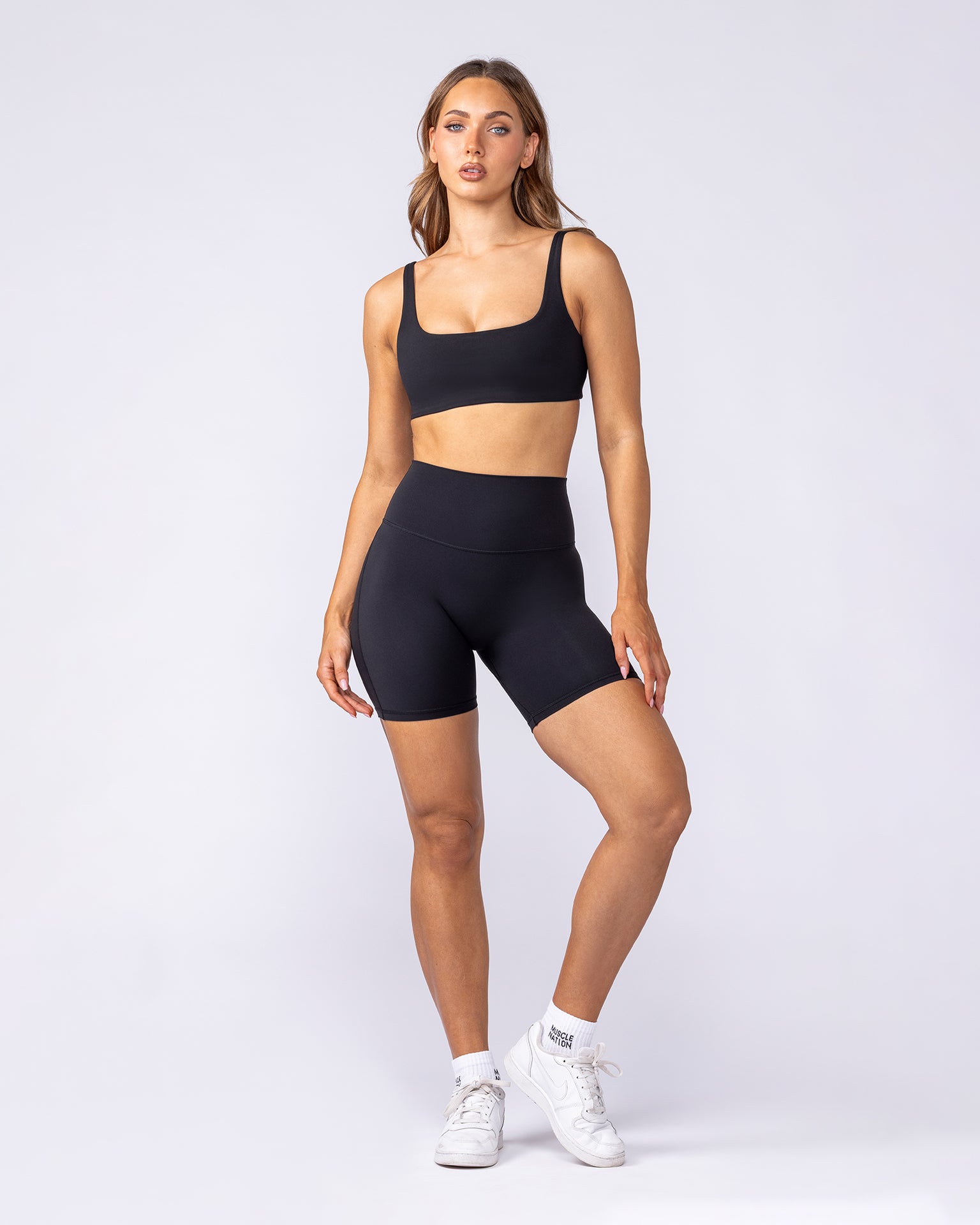 Aura Peachy High Invisible Scrunch Bike Shorts - Black