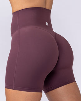 Aura Peachy High Invisible Scrunch Bike Shorts - Dark Cherry