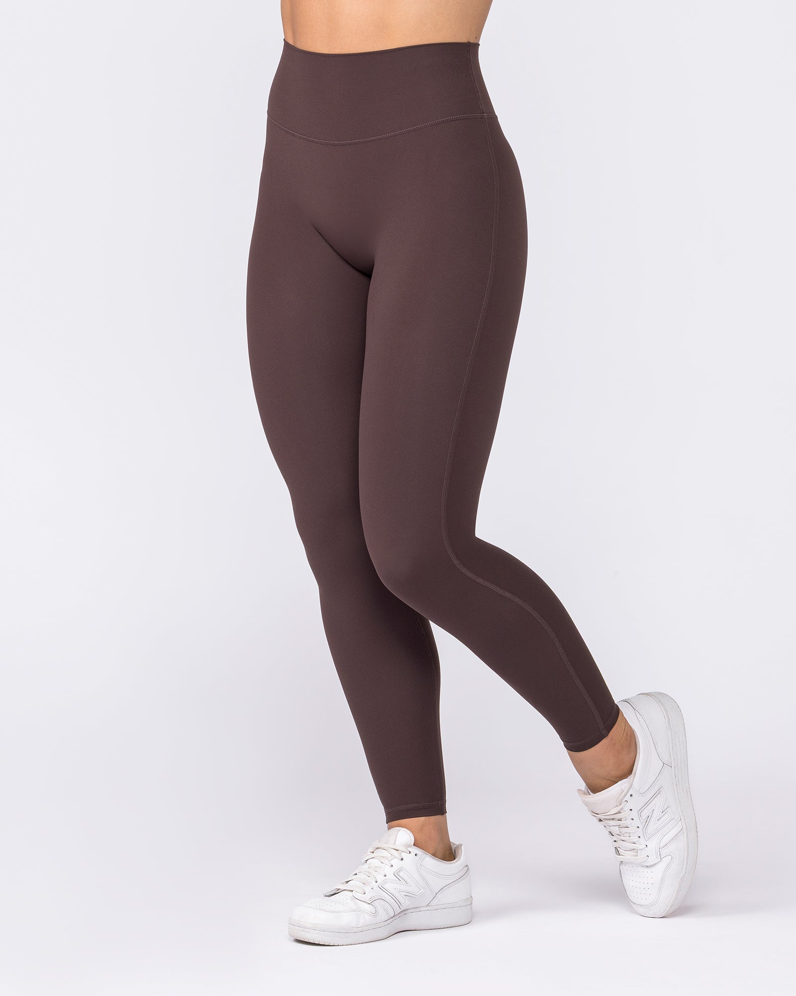 Aura Peachy Invisible Scrunch Ankle Leggings - Cocoa-Leggings-XXS-032605COCOA-XXS-MNAPPRL49086-2-Muscle Nation
