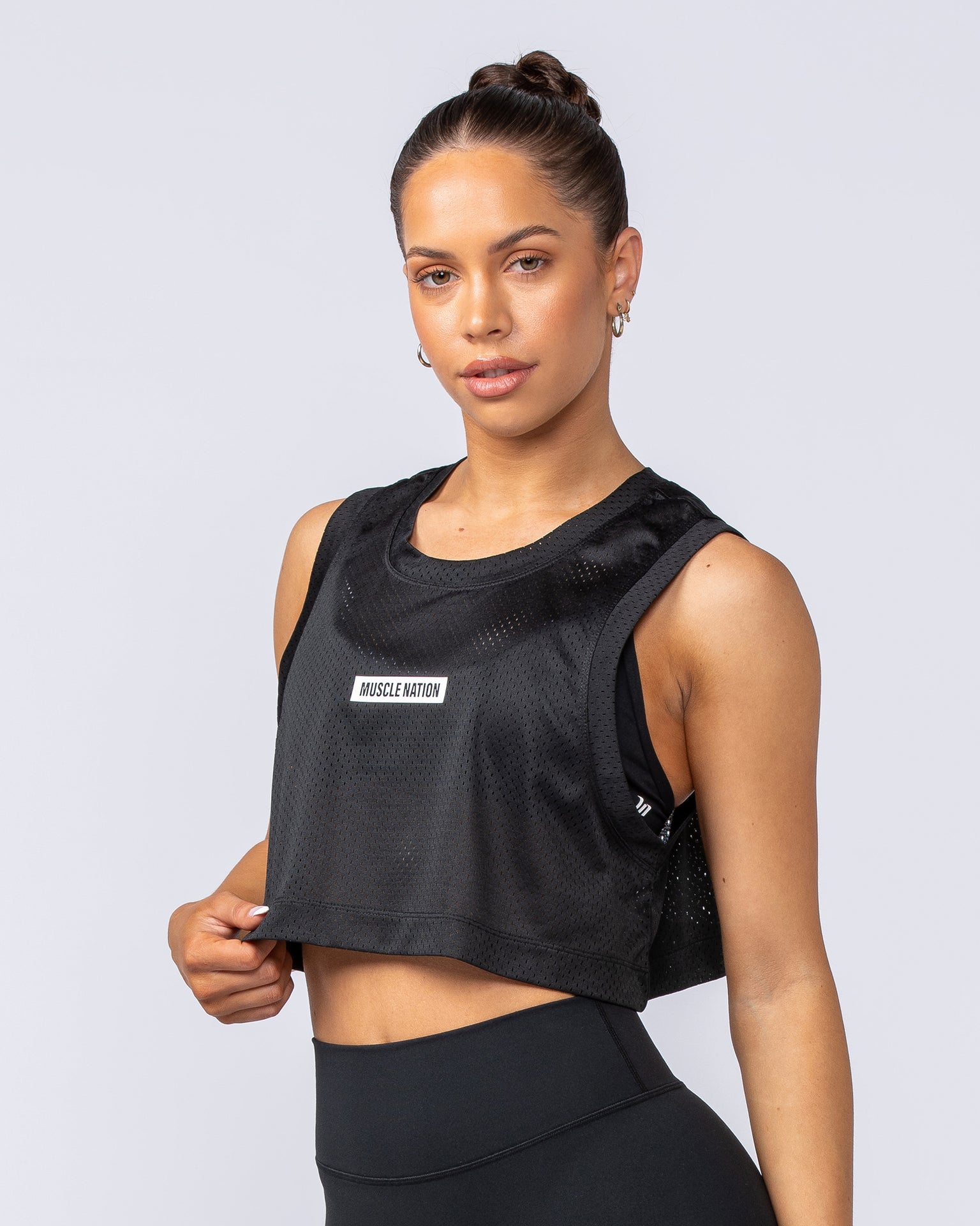 Swift Cropped Training Tank - Black-Singlets & Tanks-XXS-112448BLK-XXS-MNAPPRL33559-2-Muscle Nation