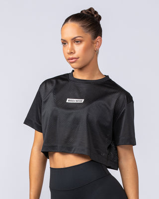 Swift Cropped Training Tee - Black-T-Shirts-XXS-112449BLK-XXS-MNAPPRL33586-2-Muscle Nation