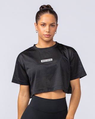 Swift Cropped Training Tee - Black-T-Shirts-XXS-112449BLK-XXS-MNAPPRL33586-1-Muscle Nation