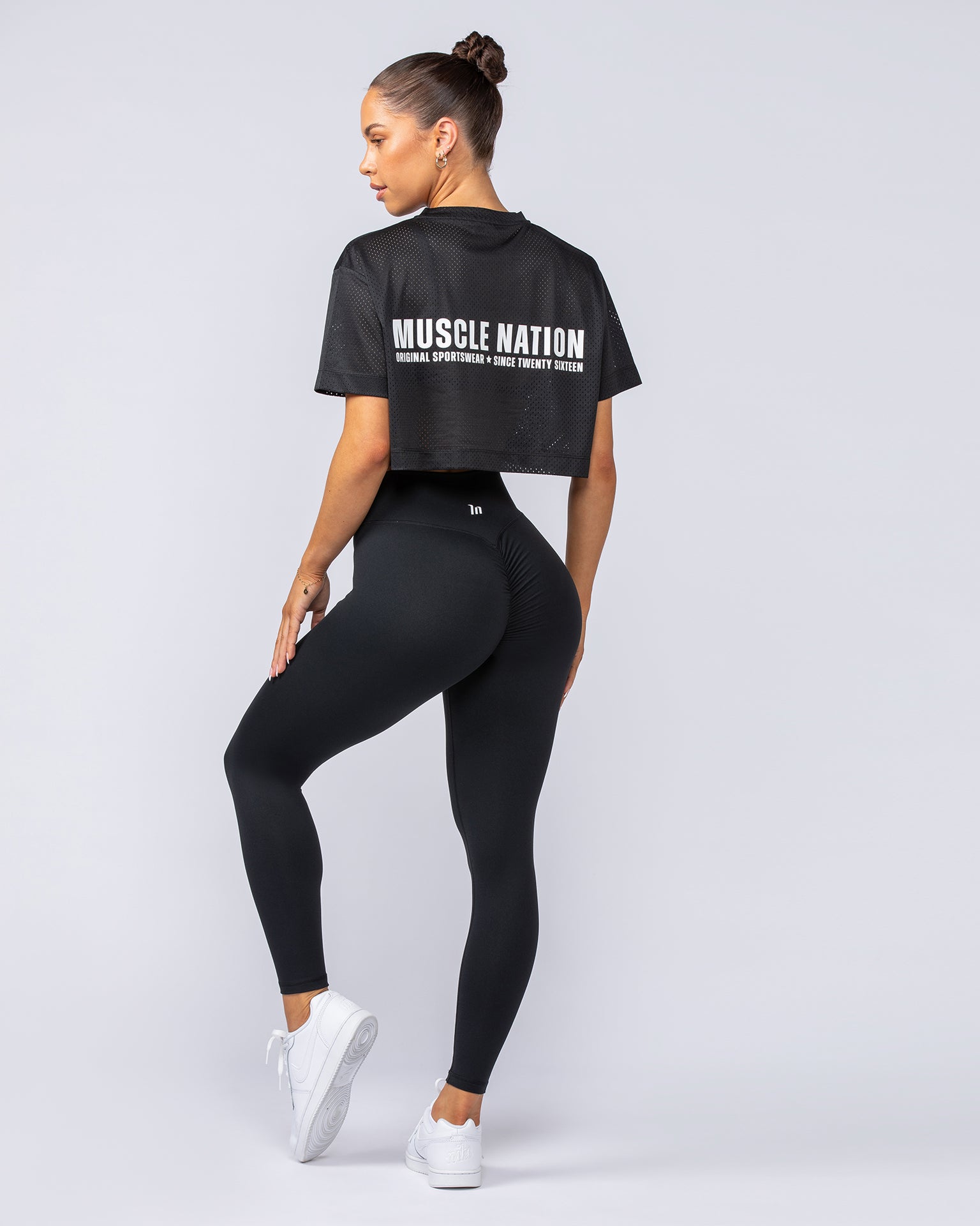 Swift Cropped Training Tee - Black-T-Shirts-XXS-112449BLK-XXS-MNAPPRL33586-5-Muscle Nation