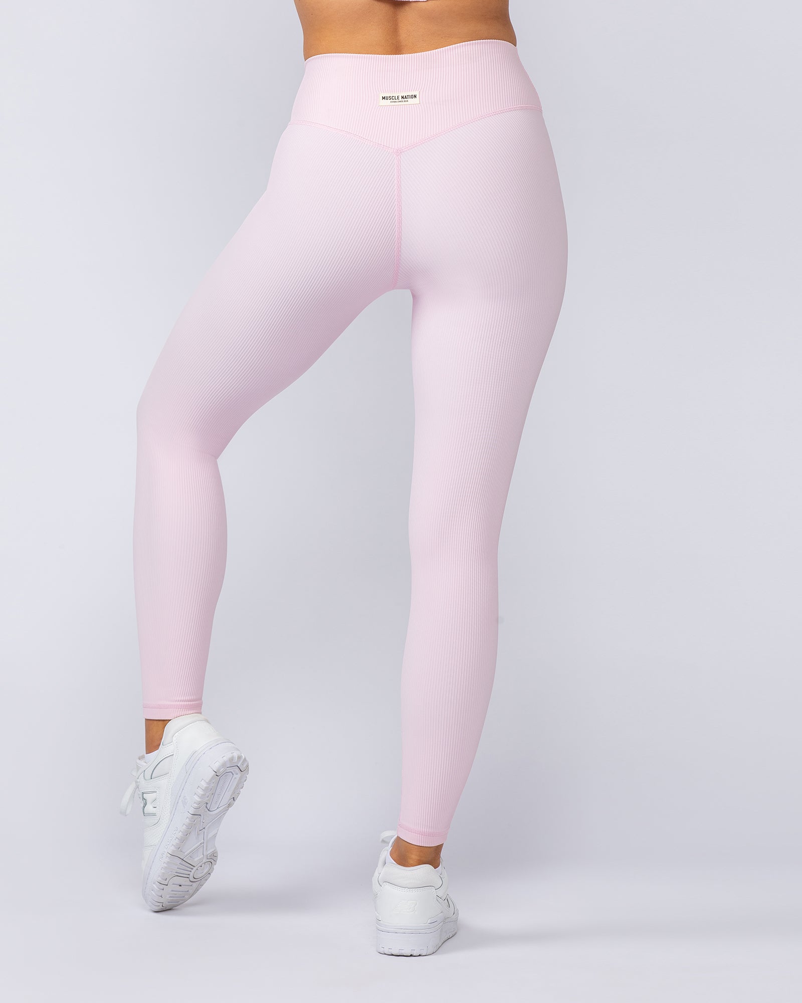 Zero Rise Rib Ankle Length Leggings Baby Pink