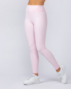 Zero Rise Rib Ankle Length Leggings - Baby Pink