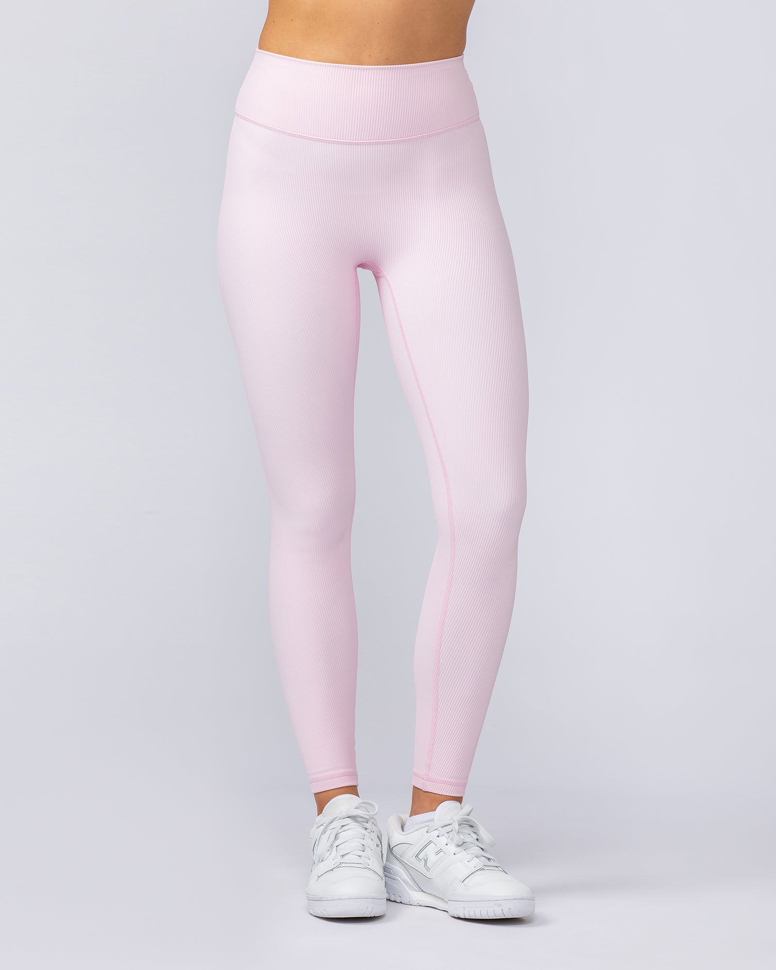 Zero Rise Rib Ankle Length Leggings - Baby Pink