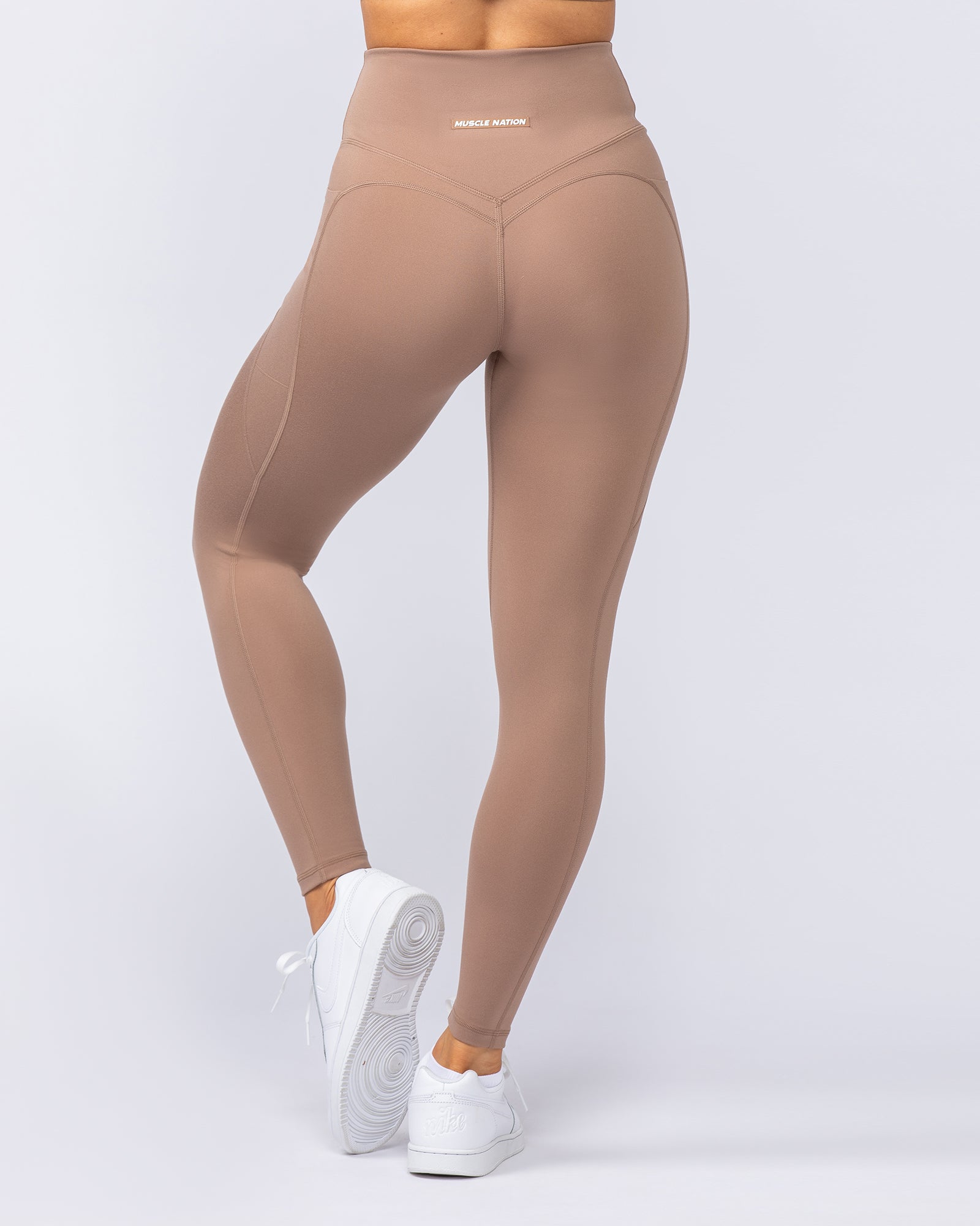 Booty Shaper Pocket Ankle Length Leggings - Cinnamon