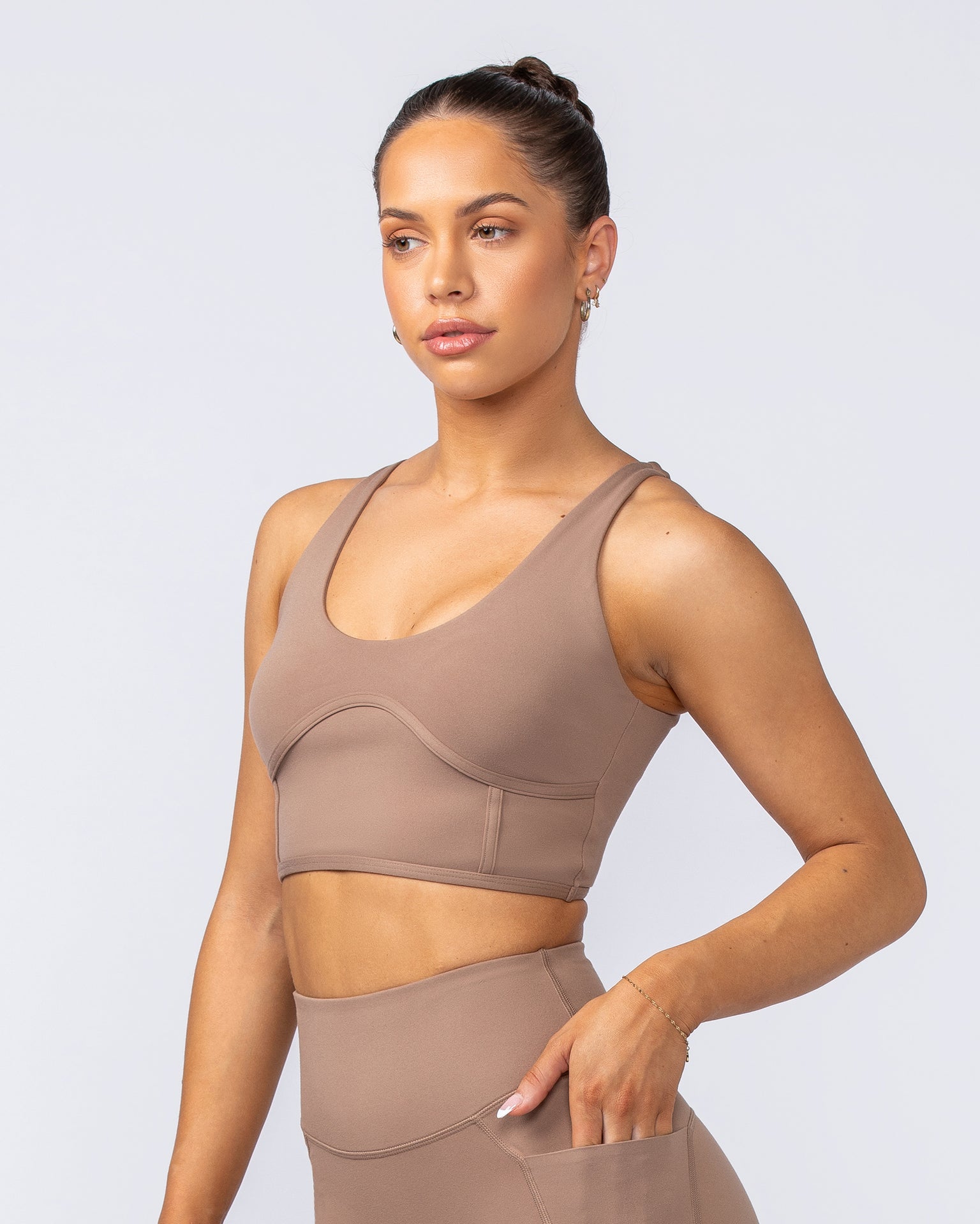 Limitless Longline Bra - Cinnamon-Sports Bras-XXS-112401CINN-XXS-MNAPPRL32785-2-Muscle Nation