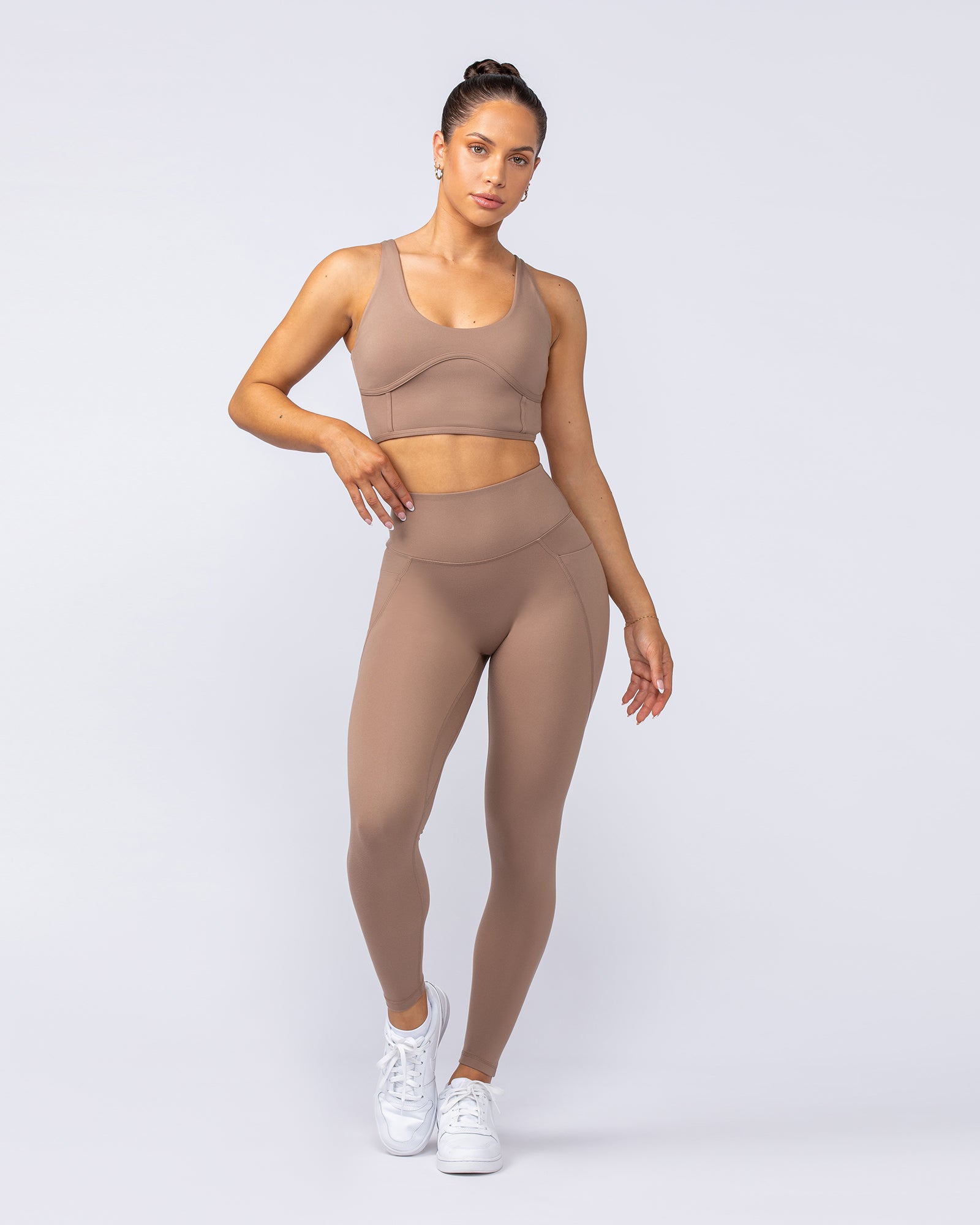 Booty Shaper Pocket Ankle Length Leggings - Cinnamon