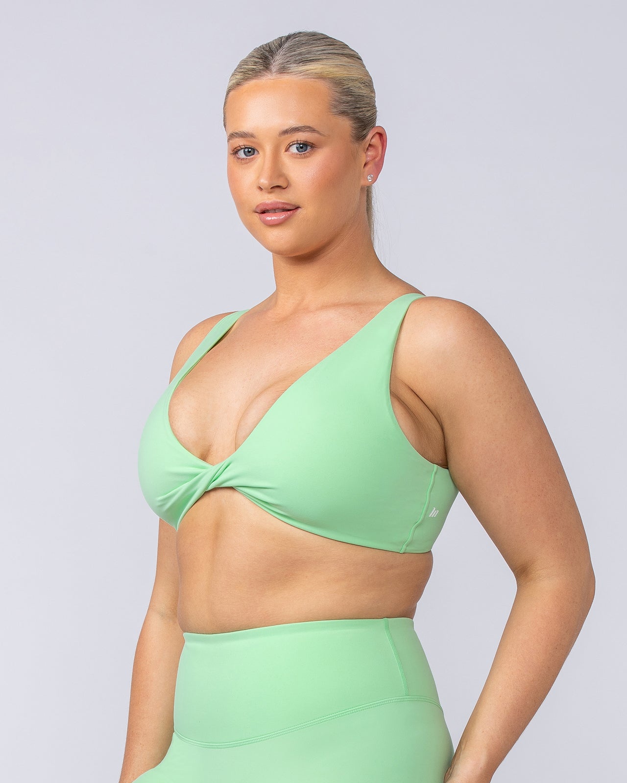 Embody Bralette Lime Splice - Muscle Nation women's bralette, view 2