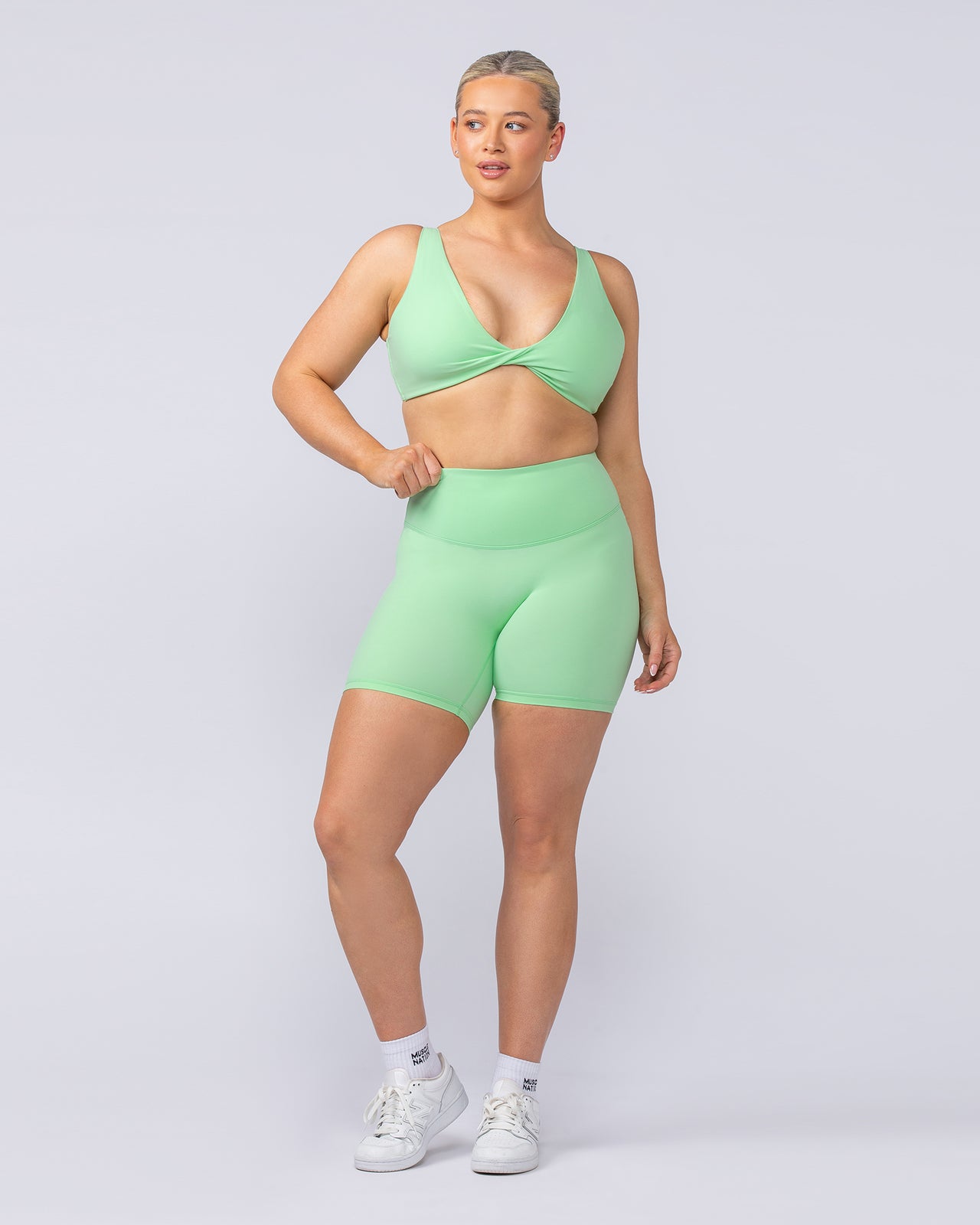 Embody Bralette Lime Splice - Muscle Nation women's bralette, view 5
