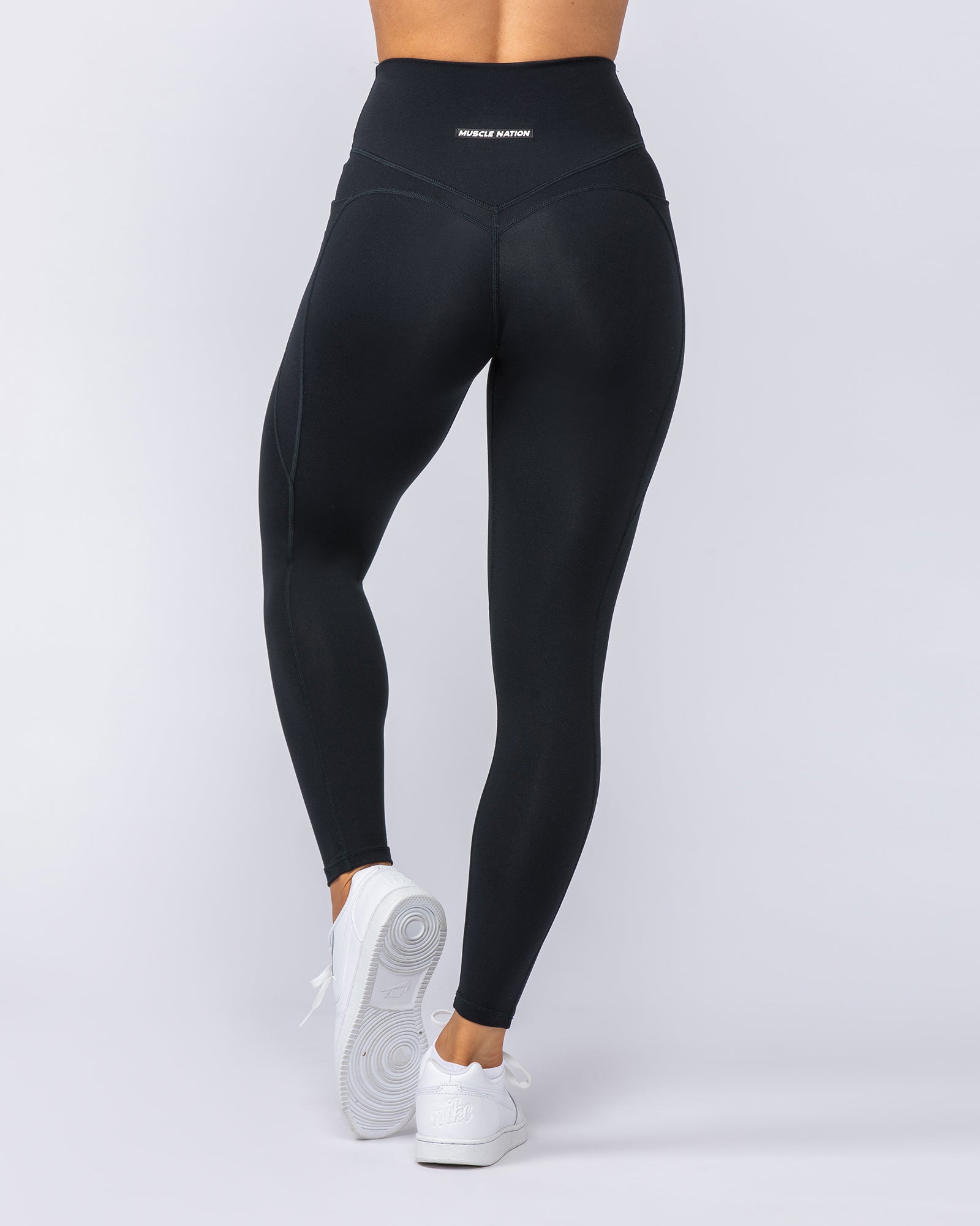 Booty Shaper Pocket Ankle Length Leggings - Black