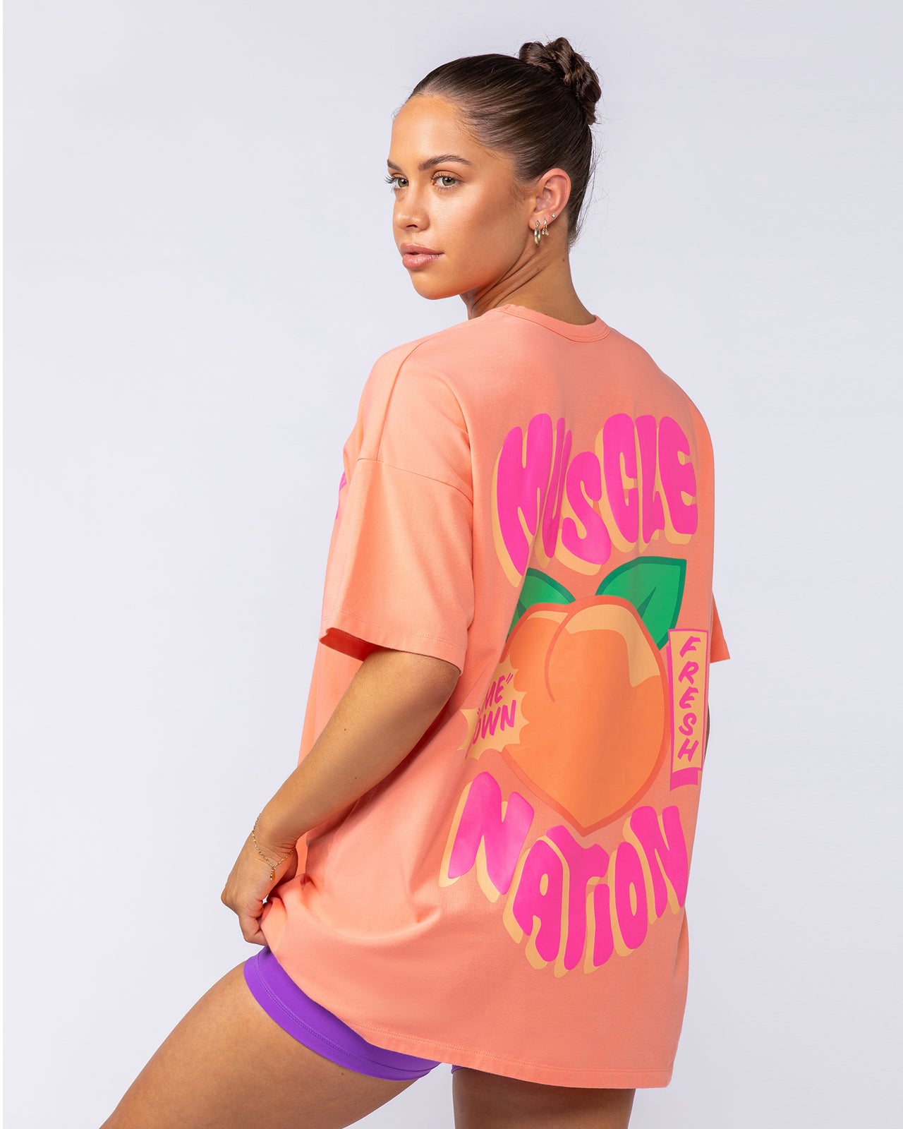 Peachy Oversized Tee - Peachy-T-Shirts-XXS-1124218PEACHY-XXS-MNAPPRL34847-5-Muscle Nation