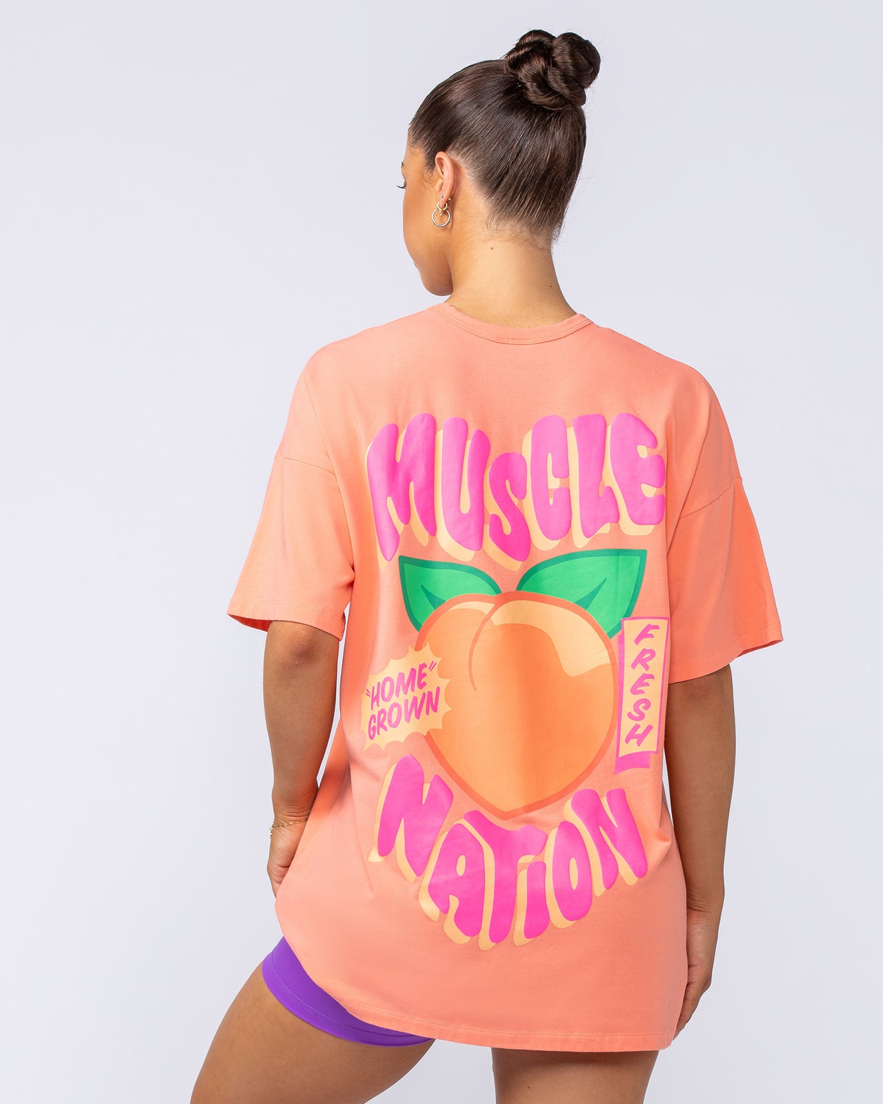 Peachy Oversized Tee - Peachy-T-Shirts-XXS-1124218PEACHY-XXS-MNAPPRL34847-6-Muscle Nation