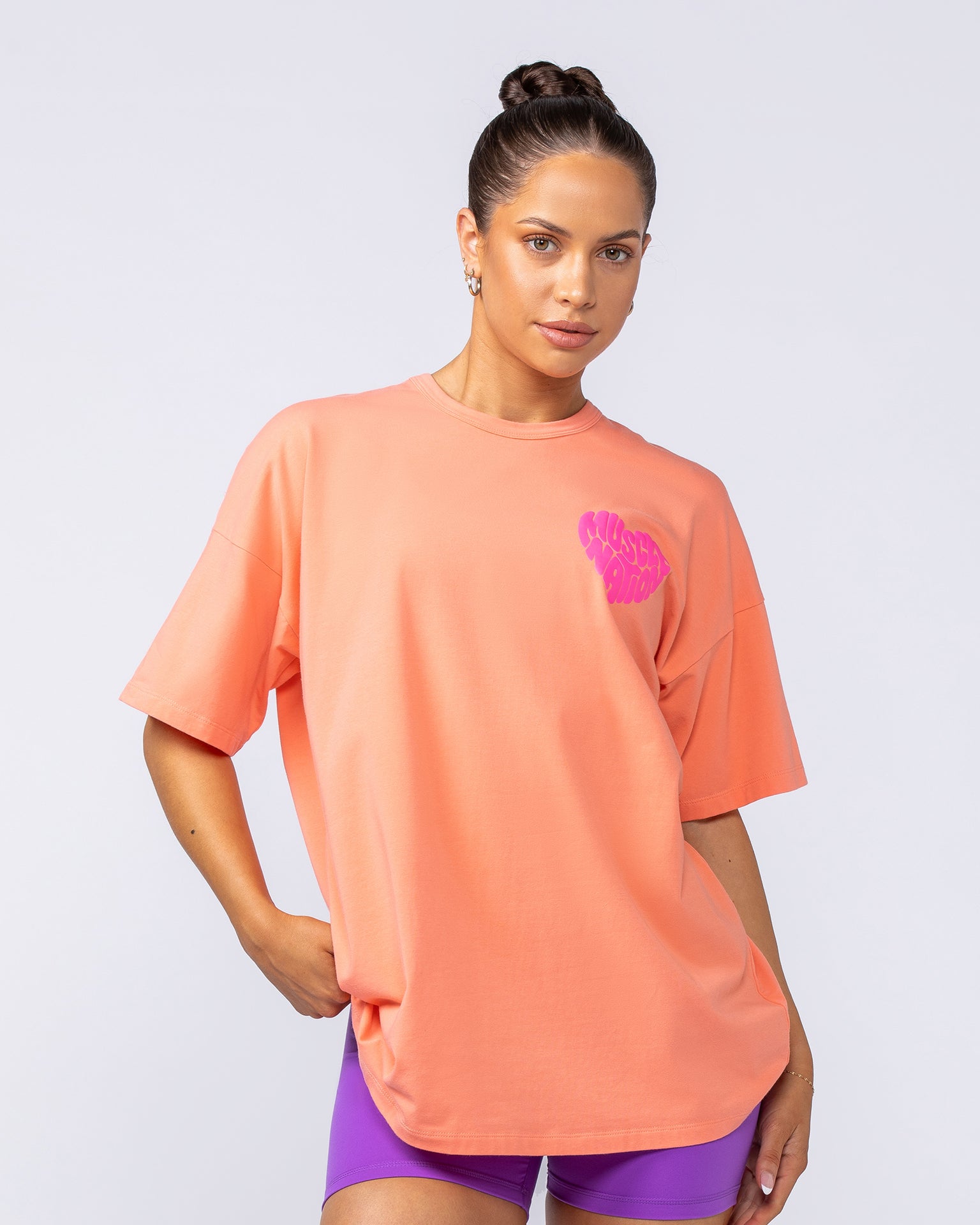 Peachy Oversized Tee - Peachy-T-Shirts-XXS-1124218PEACHY-XXS-MNAPPRL34847-3-Muscle Nation