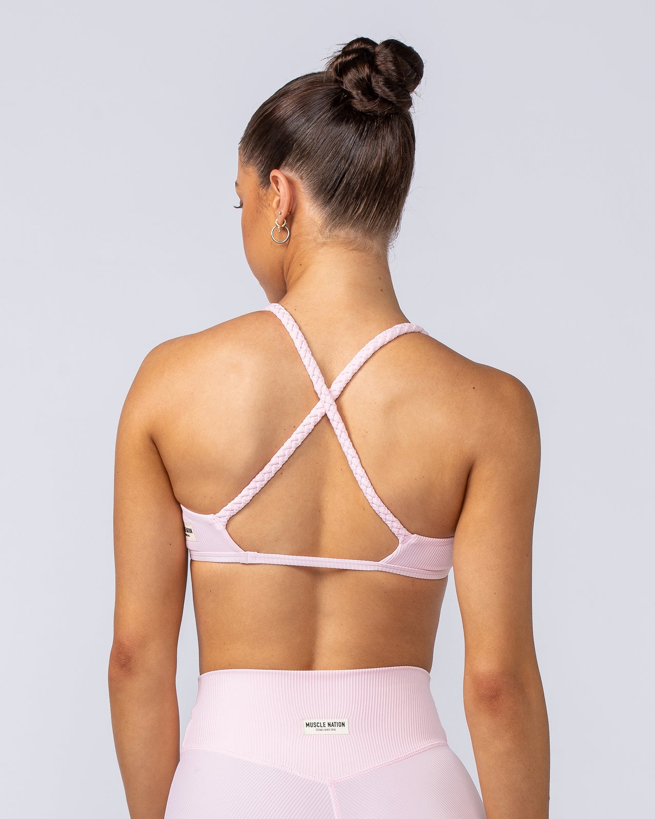 Breeze Rib Bralette Baby Pink - Muscle Nation women's bralette, view 5