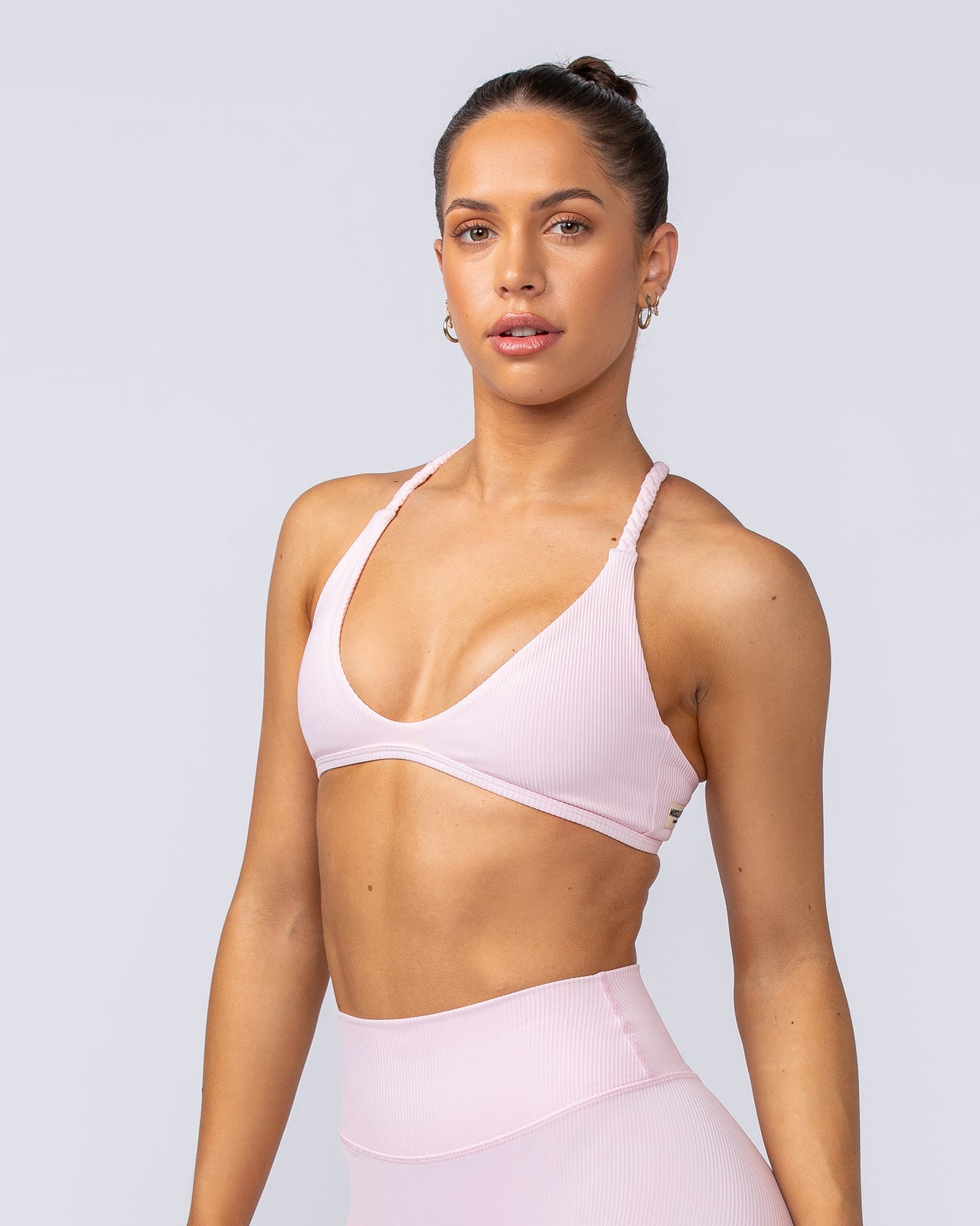 Breeze Rib Bralette Baby Pink - Muscle Nation women's bralette, view 2