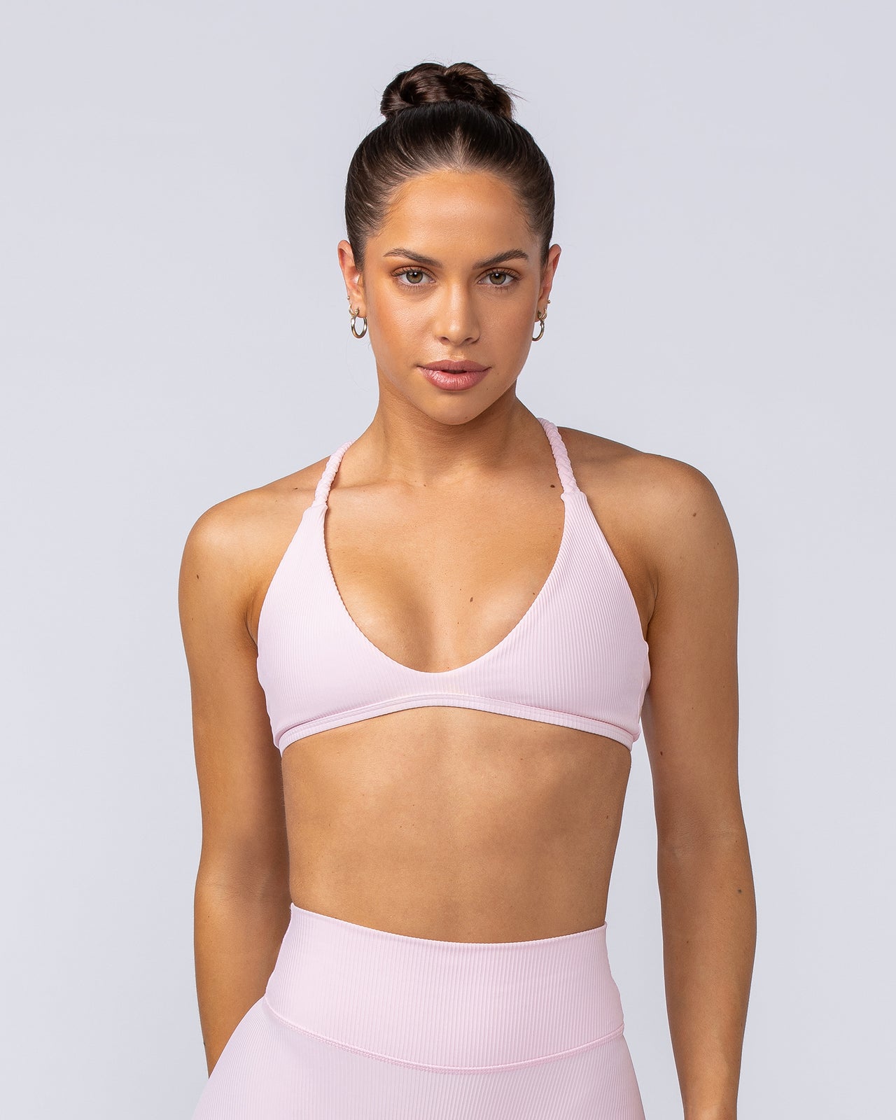 Breeze Rib Bralette Baby Pink - Muscle Nation women's bralette, view 3