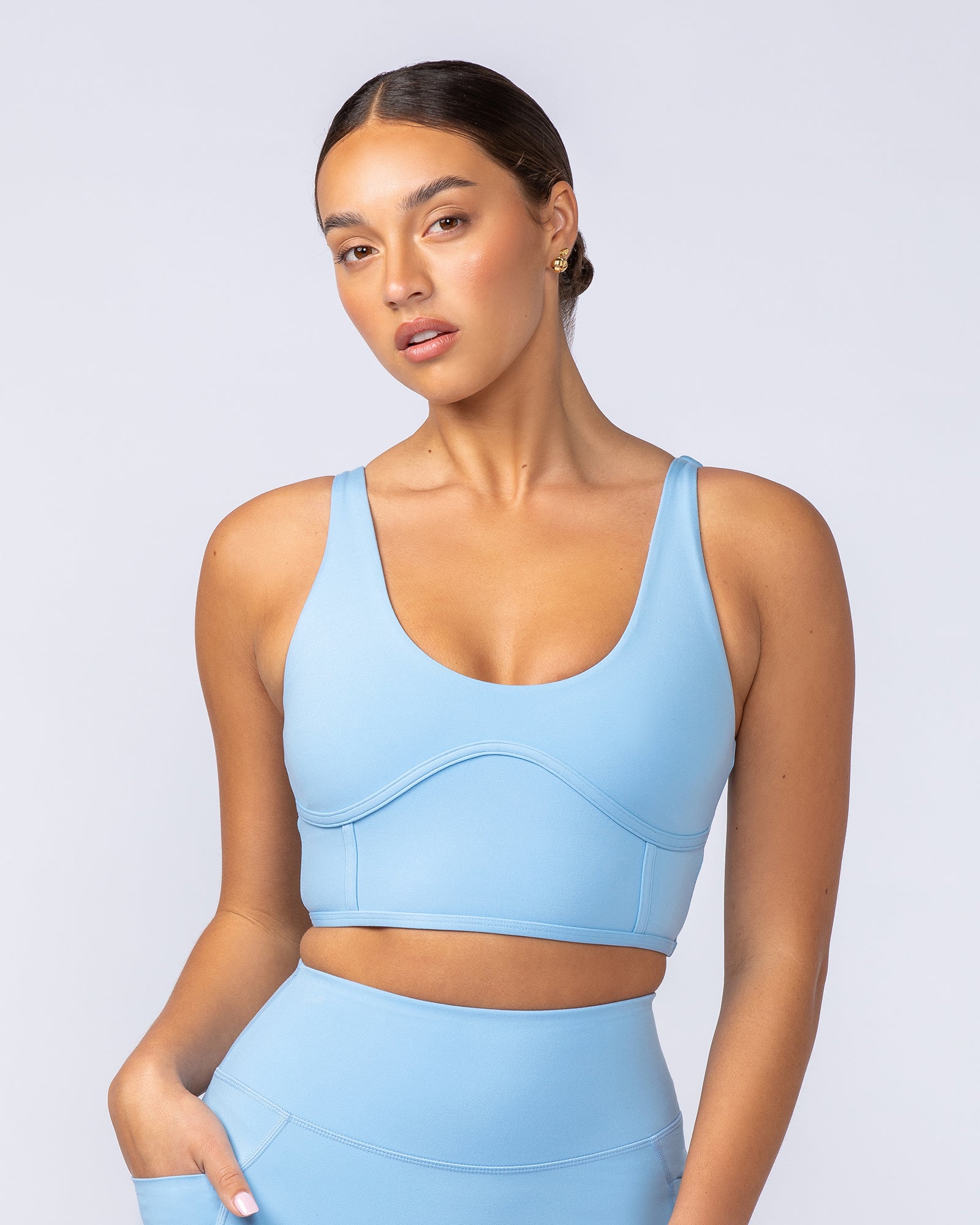 Limitless Longline Bra - Pacific Blue