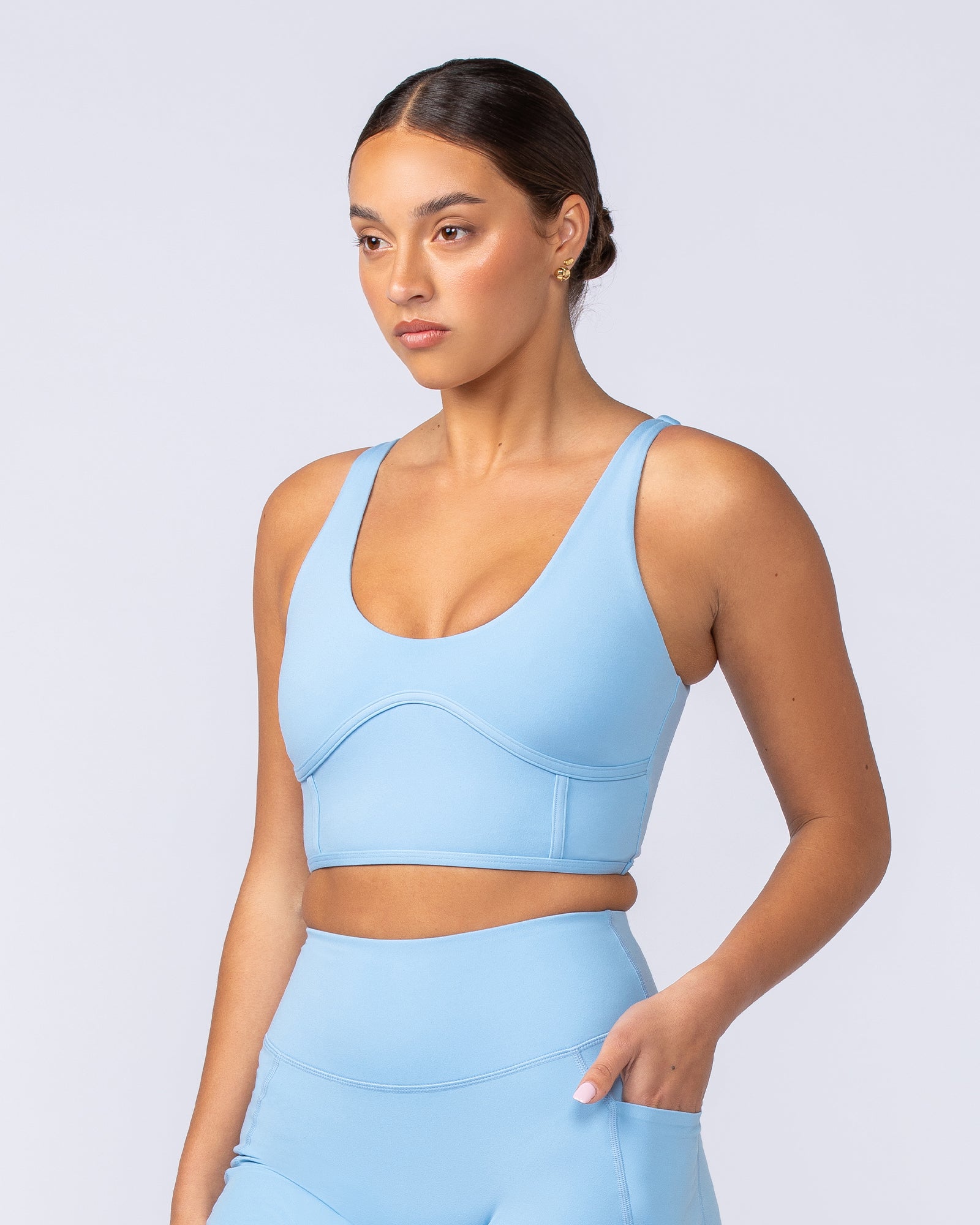 Limitless Longline Bra - Pacific Blue