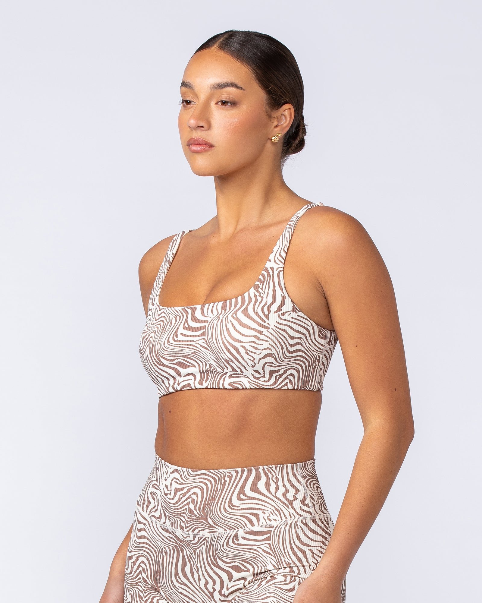 Fundamental Zebra Rib Bra - Cinnamon Zebra