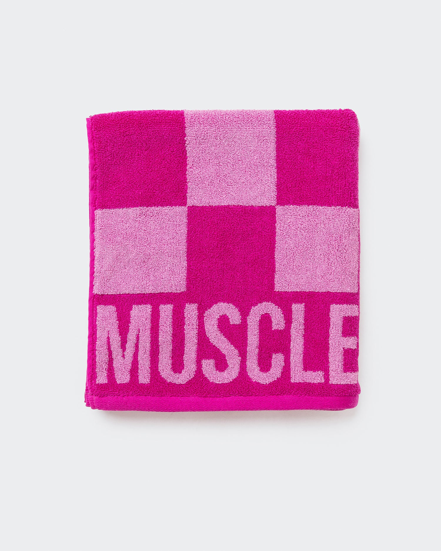 Gym Towel Checker - Hyper Fuchsia
