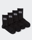 Womens Essential Crew Socks (2x Pack) - Black